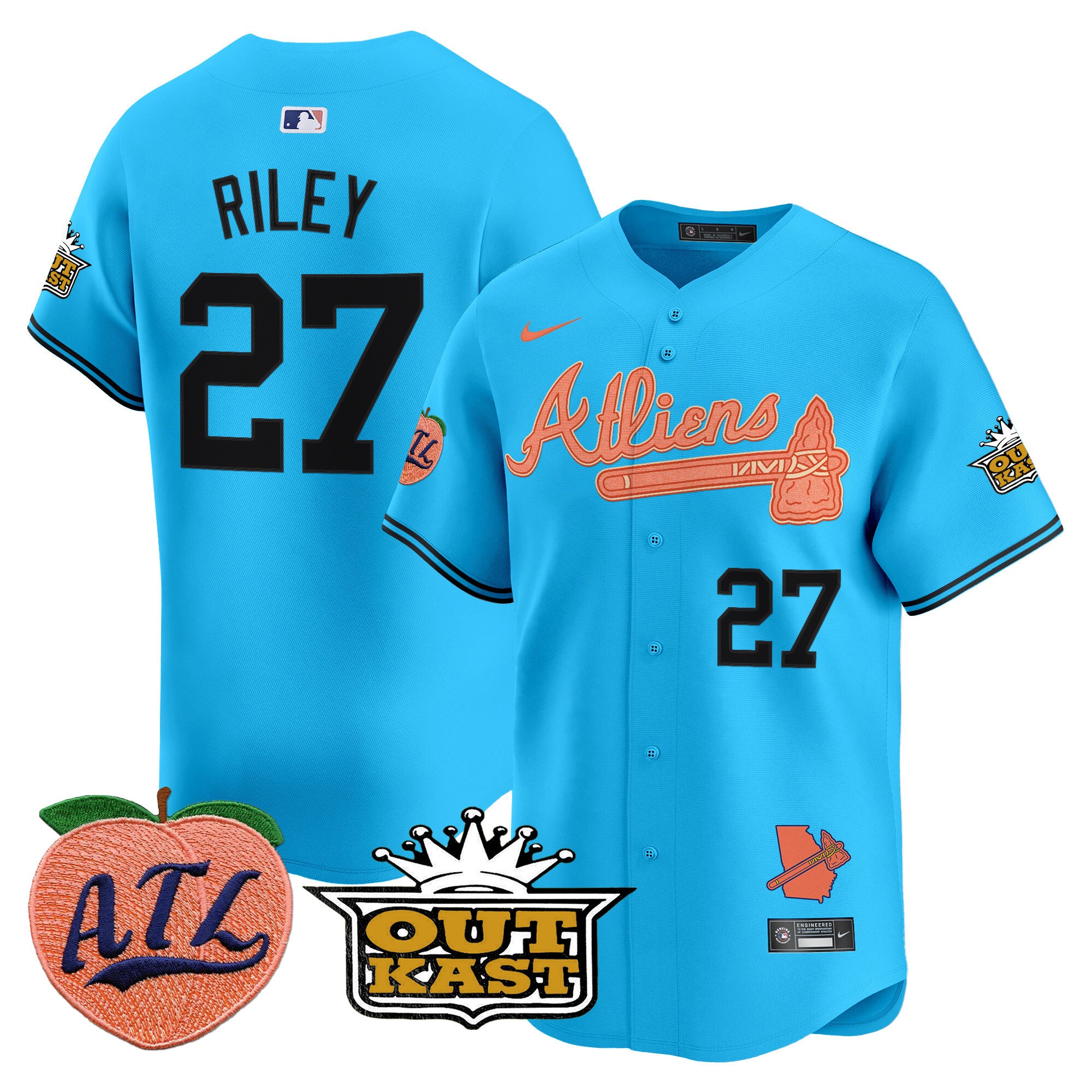 ATL Atliens & Peach Vapor Premier Limited Jersey - All Stitched