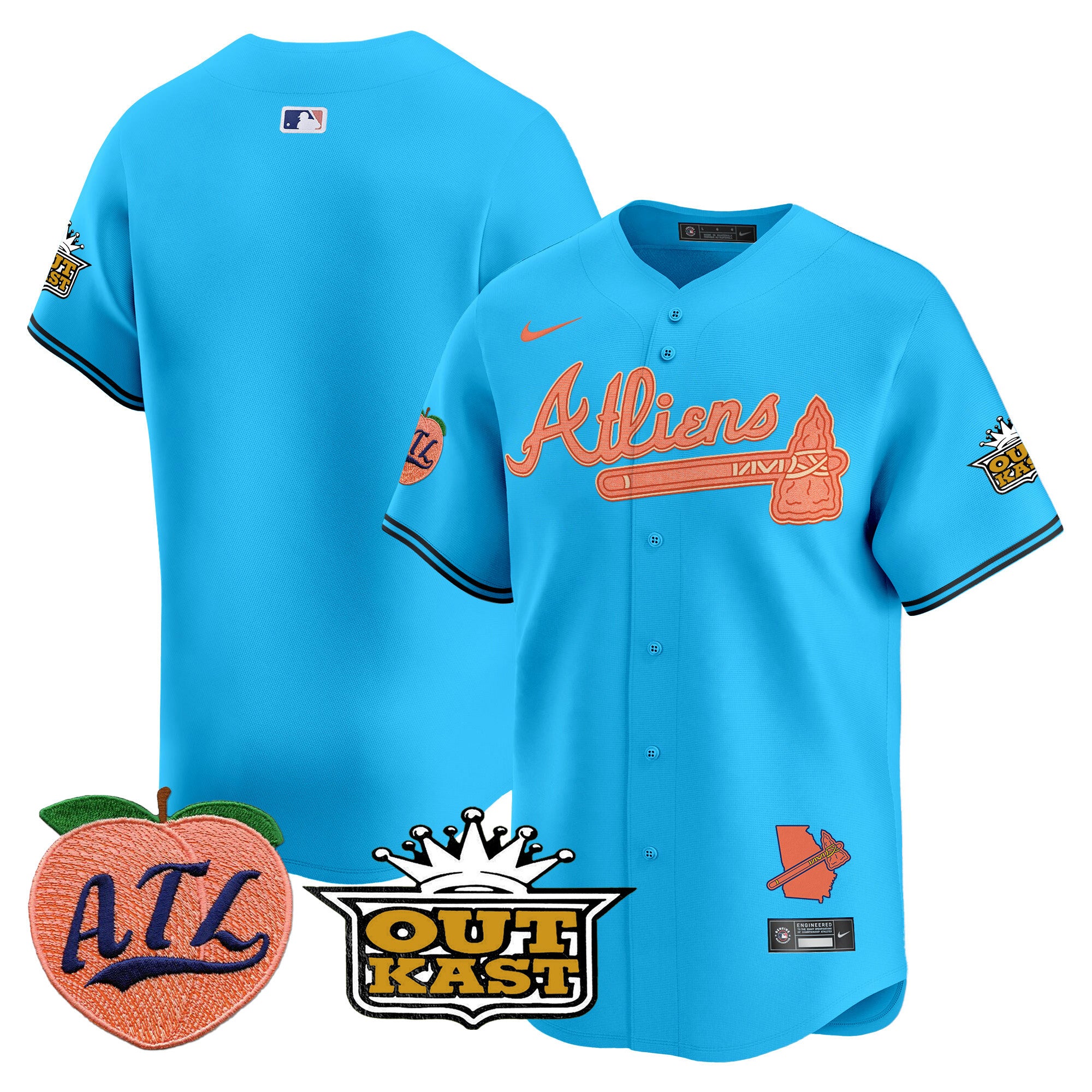 ATL Atliens & Peach Vapor Premier Limited Jersey - All Stitched