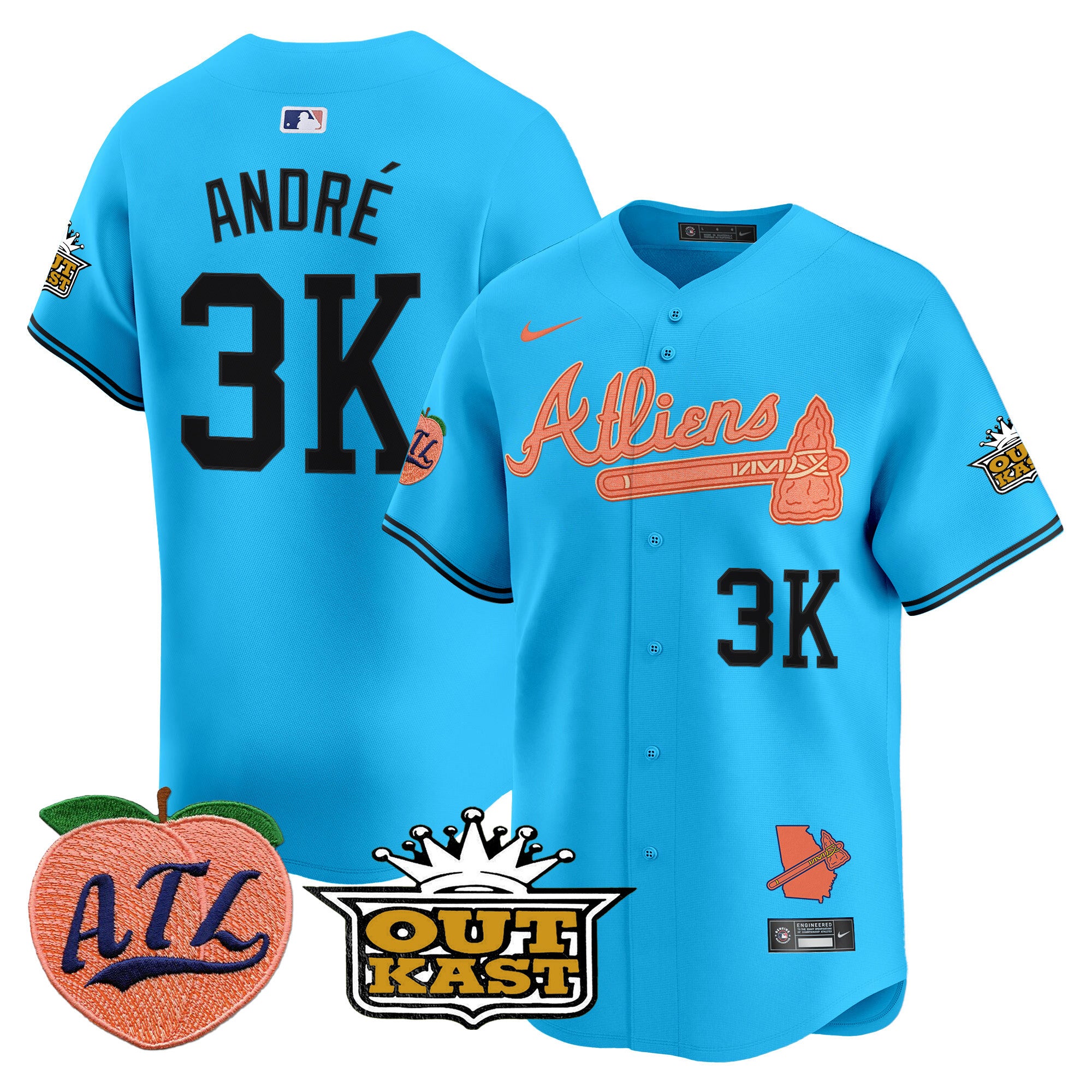 ATL Atliens & Peach Vapor Premier Limited Jersey - All Stitched