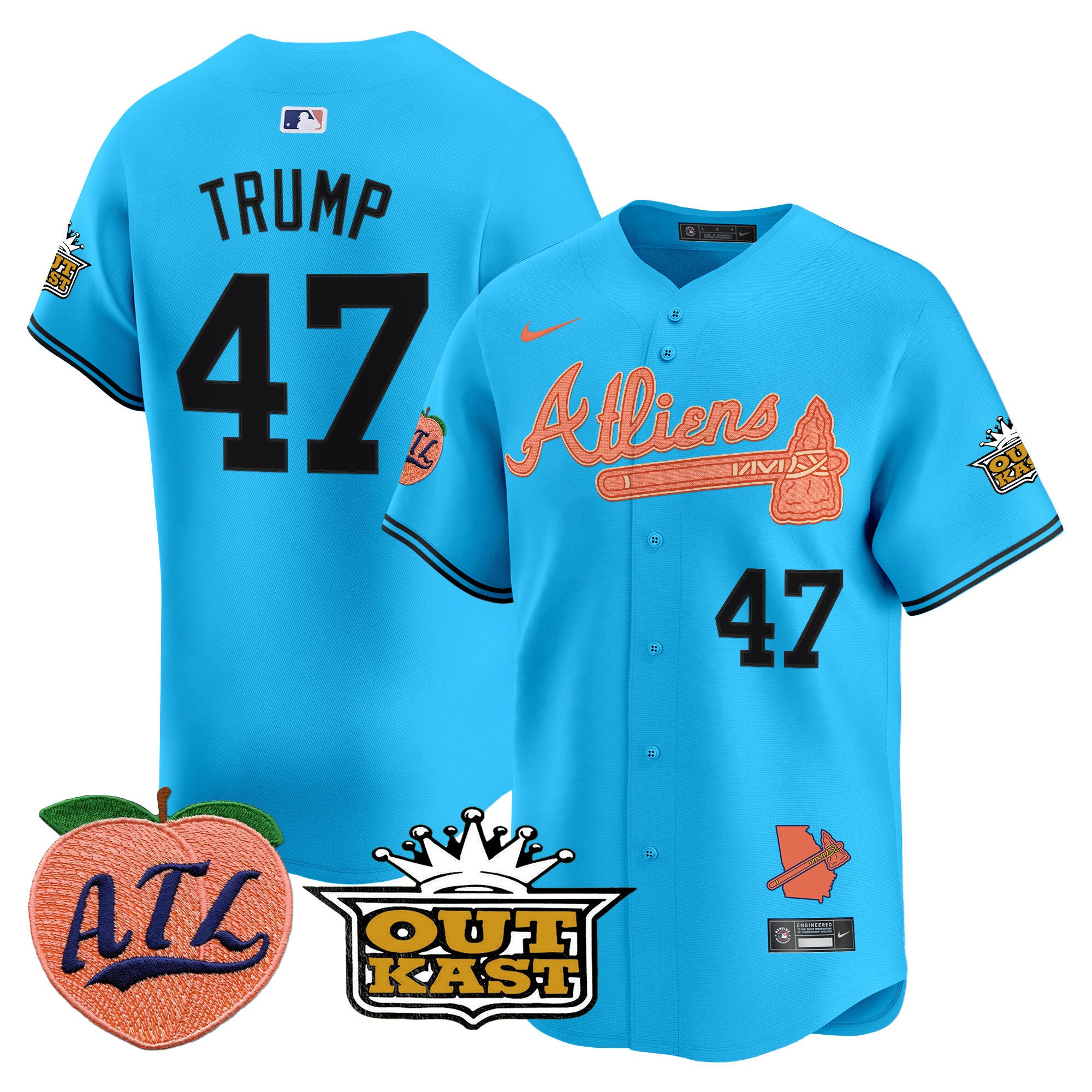 ATL Atliens & Peach Vapor Premier Limited Jersey - All Stitched