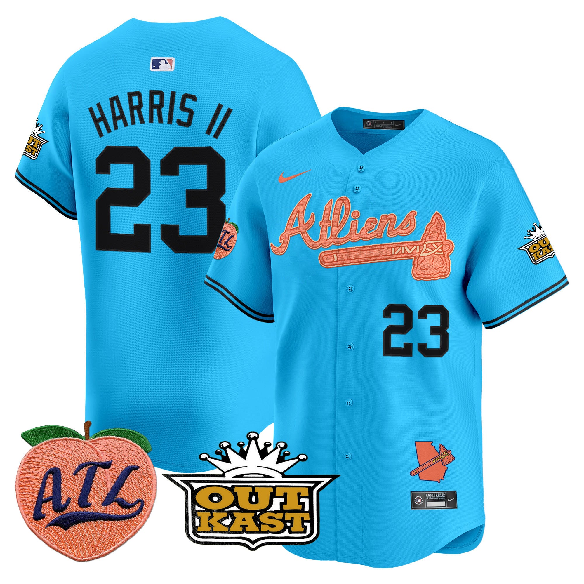 ATL Atliens & Peach Vapor Premier Limited Jersey - All Stitched