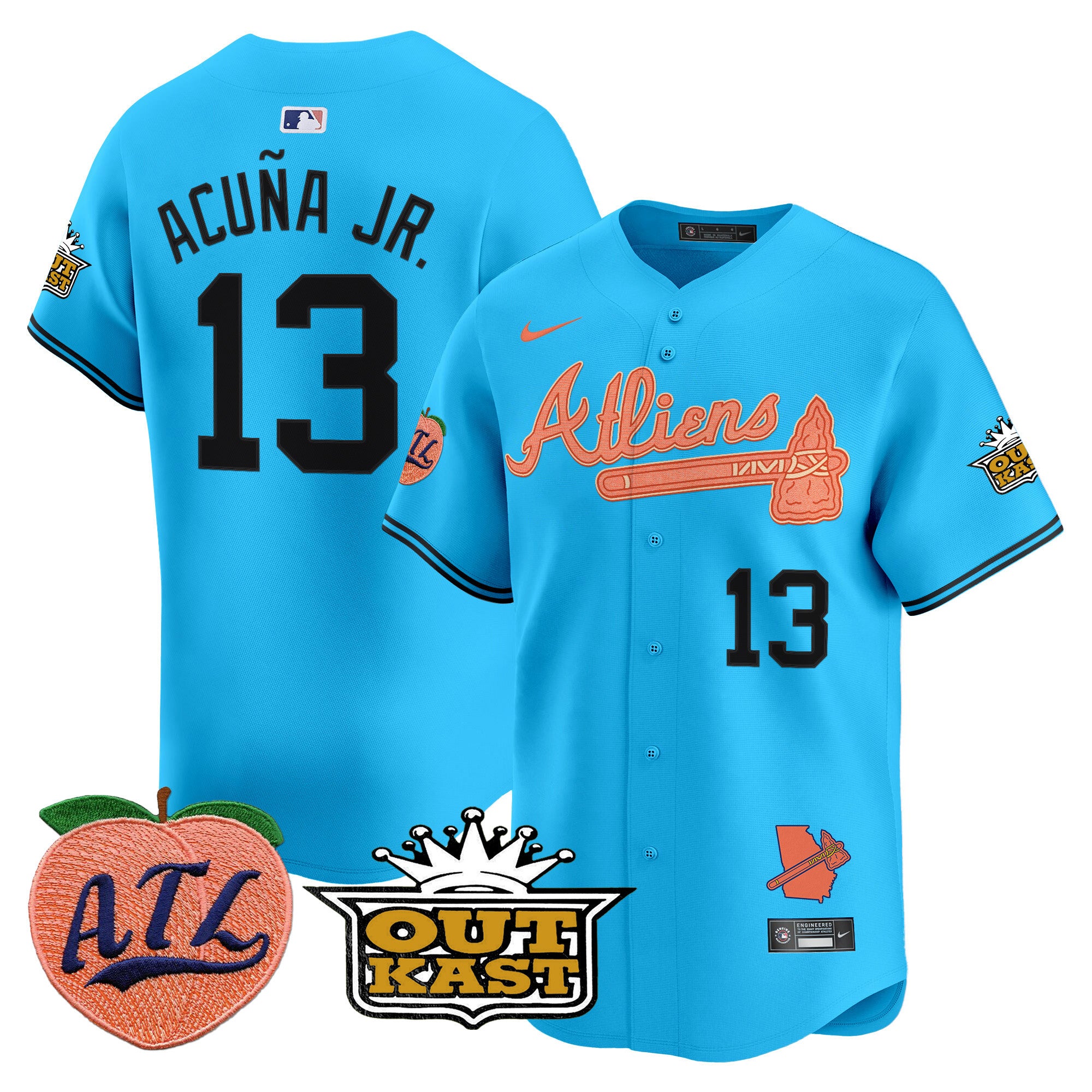 ATL Atliens & Peach Vapor Premier Limited Jersey - All Stitched