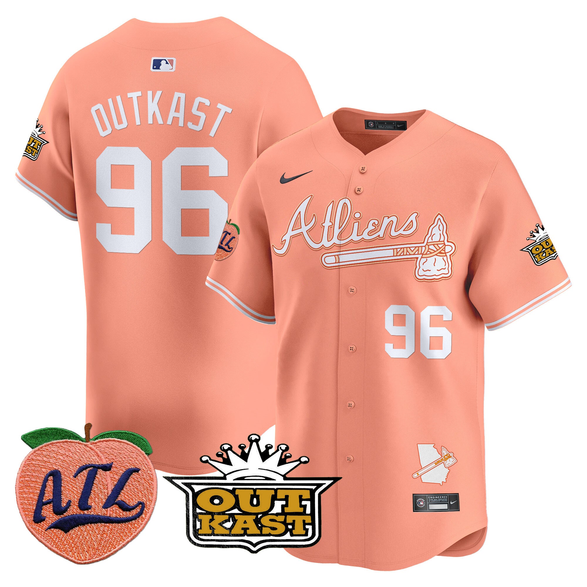 ATL Atliens & Peach Vapor Premier Limited Jersey - All Stitched