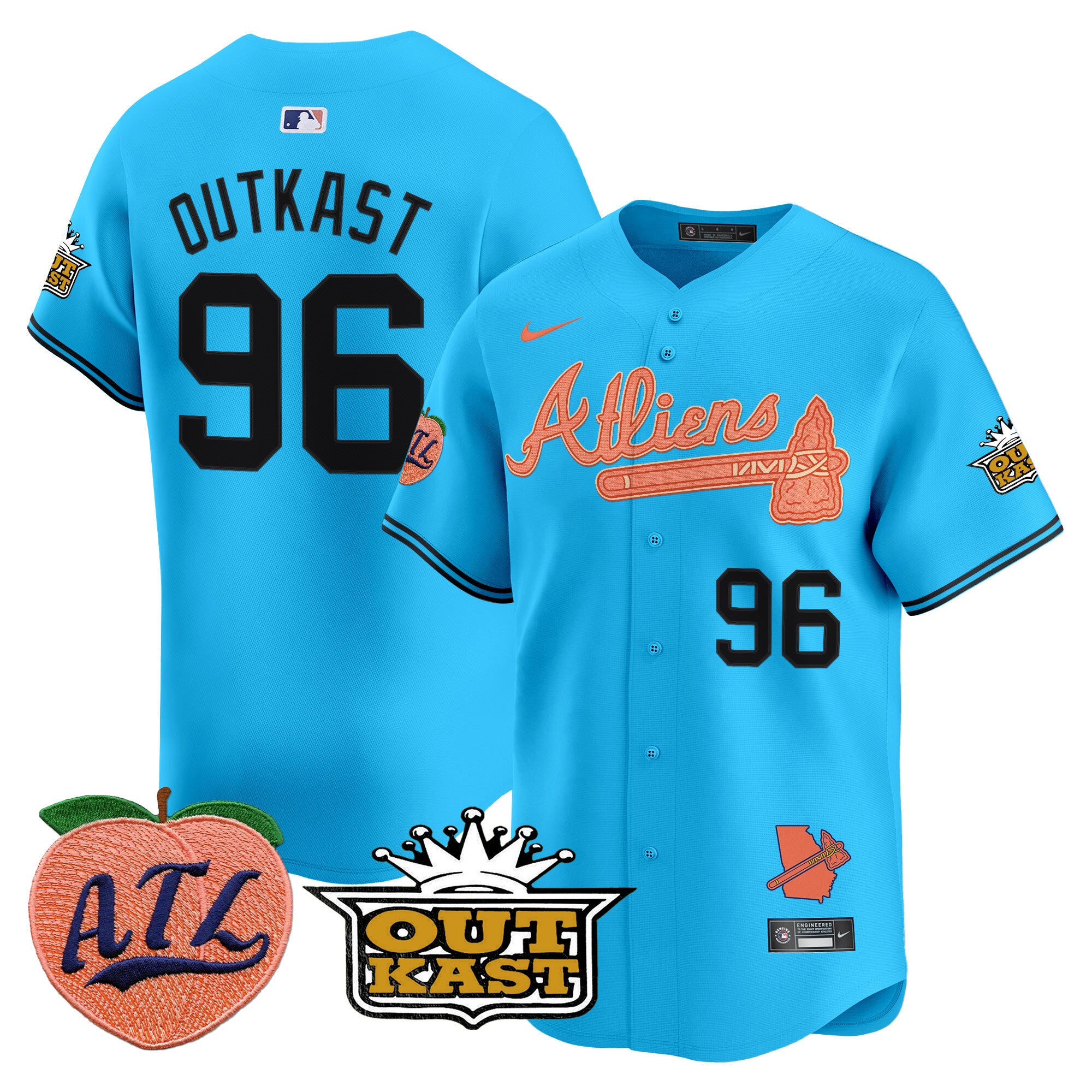 ATL Atliens & Peach Vapor Premier Limited Jersey - All Stitched