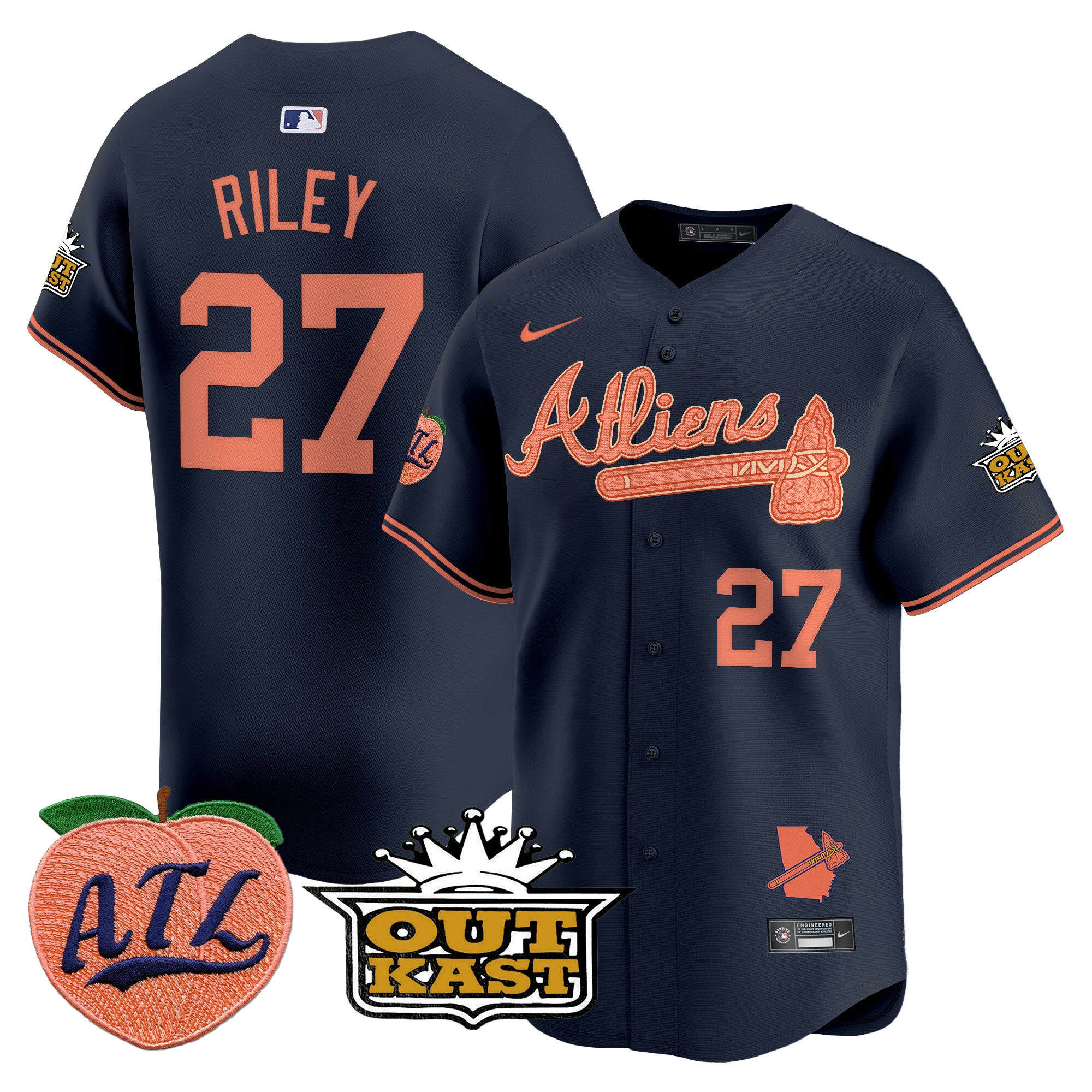 ATL Atliens & Peach Vapor Premier Limited Jersey - All Stitched