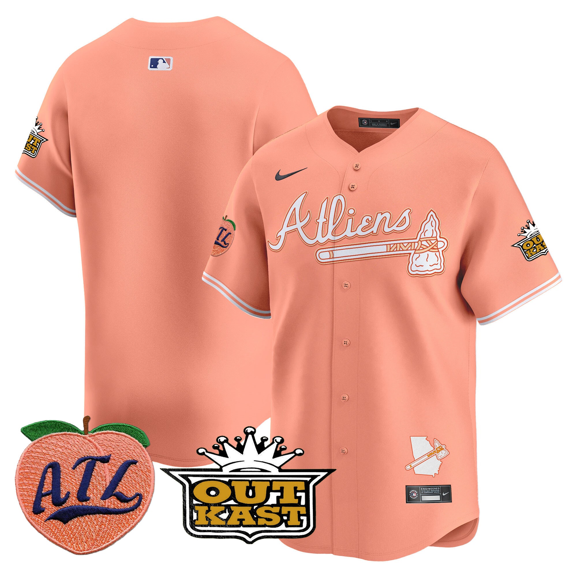 ATL Atliens & Peach Vapor Premier Limited Jersey - All Stitched