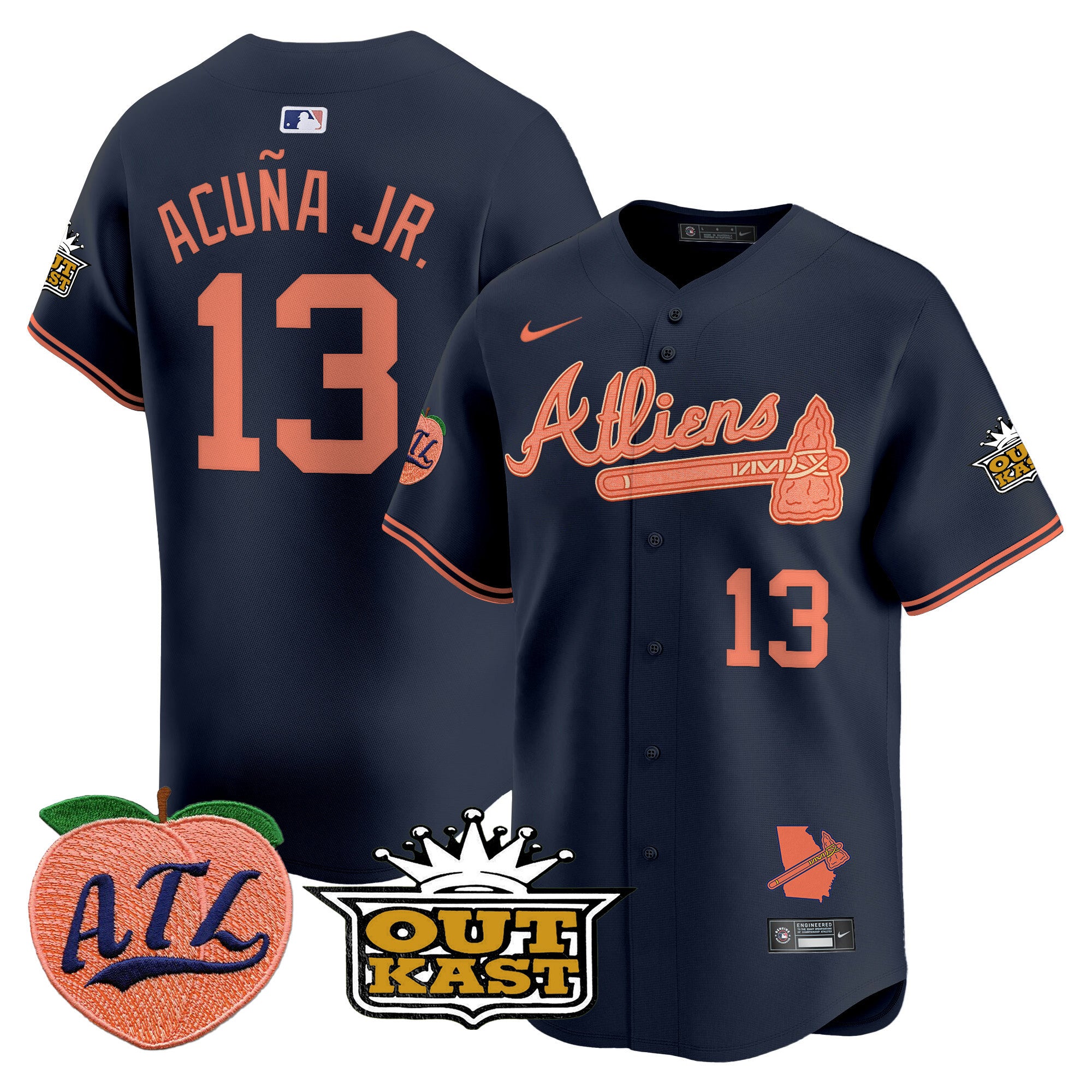 ATL Atliens & Peach Vapor Premier Limited Jersey - All Stitched