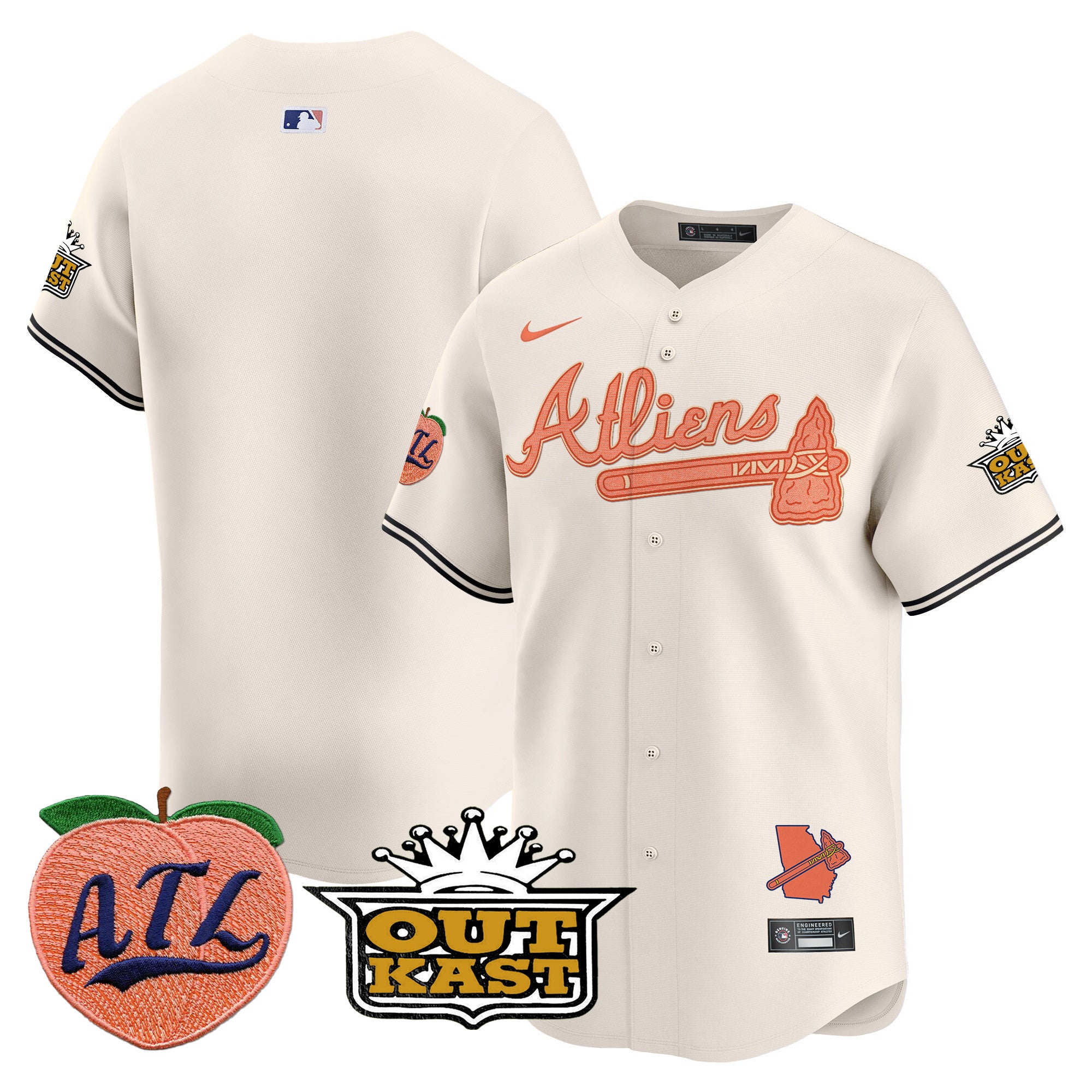 ATL Atliens & Peach Vapor Premier Limited Jersey - All Stitched