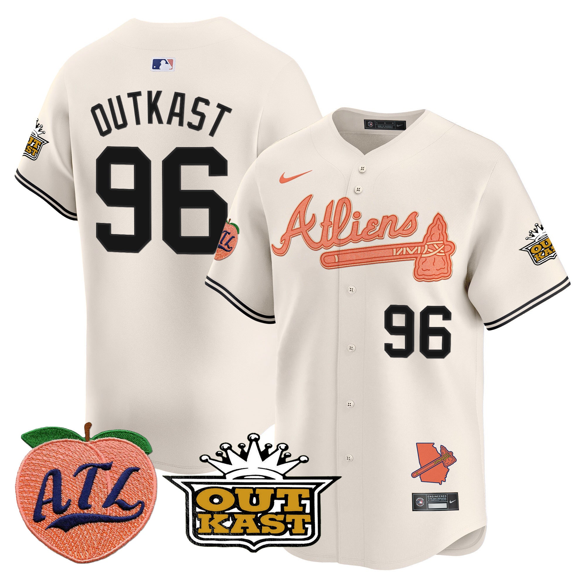 ATL Atliens & Peach Vapor Premier Limited Jersey - All Stitched