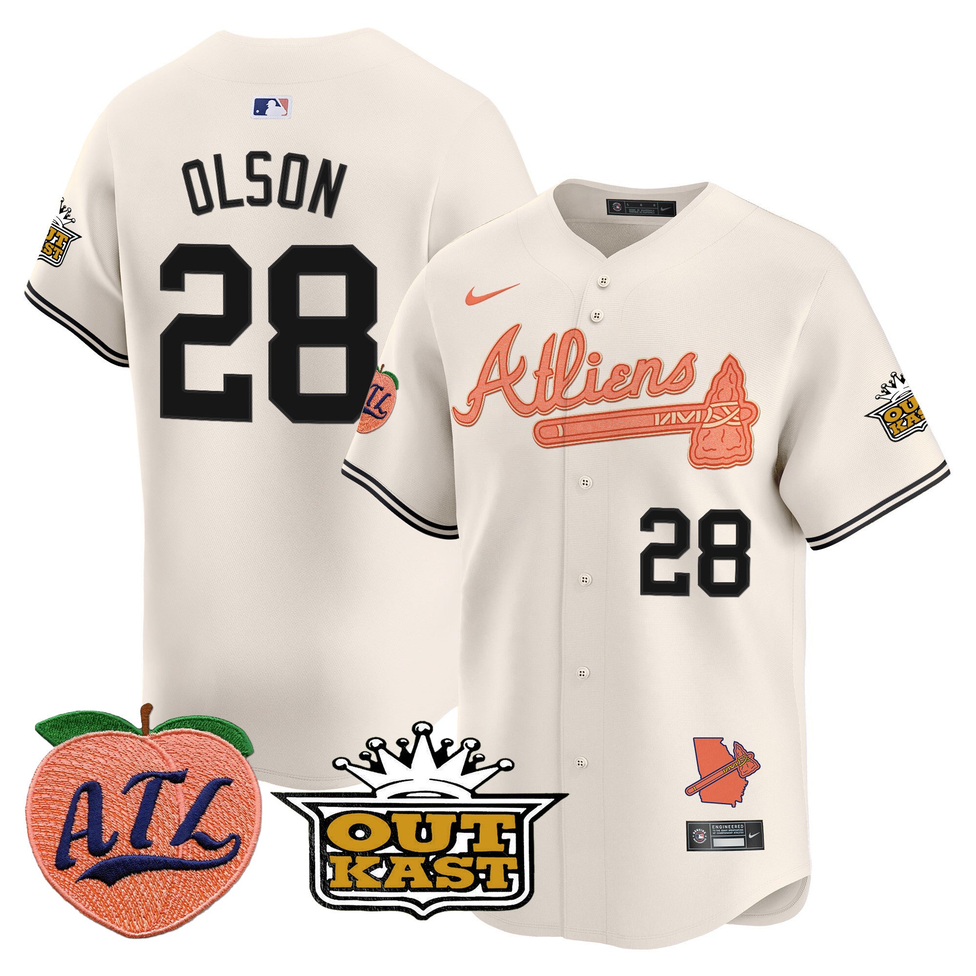 ATL Atliens & Peach Vapor Premier Limited Jersey - All Stitched