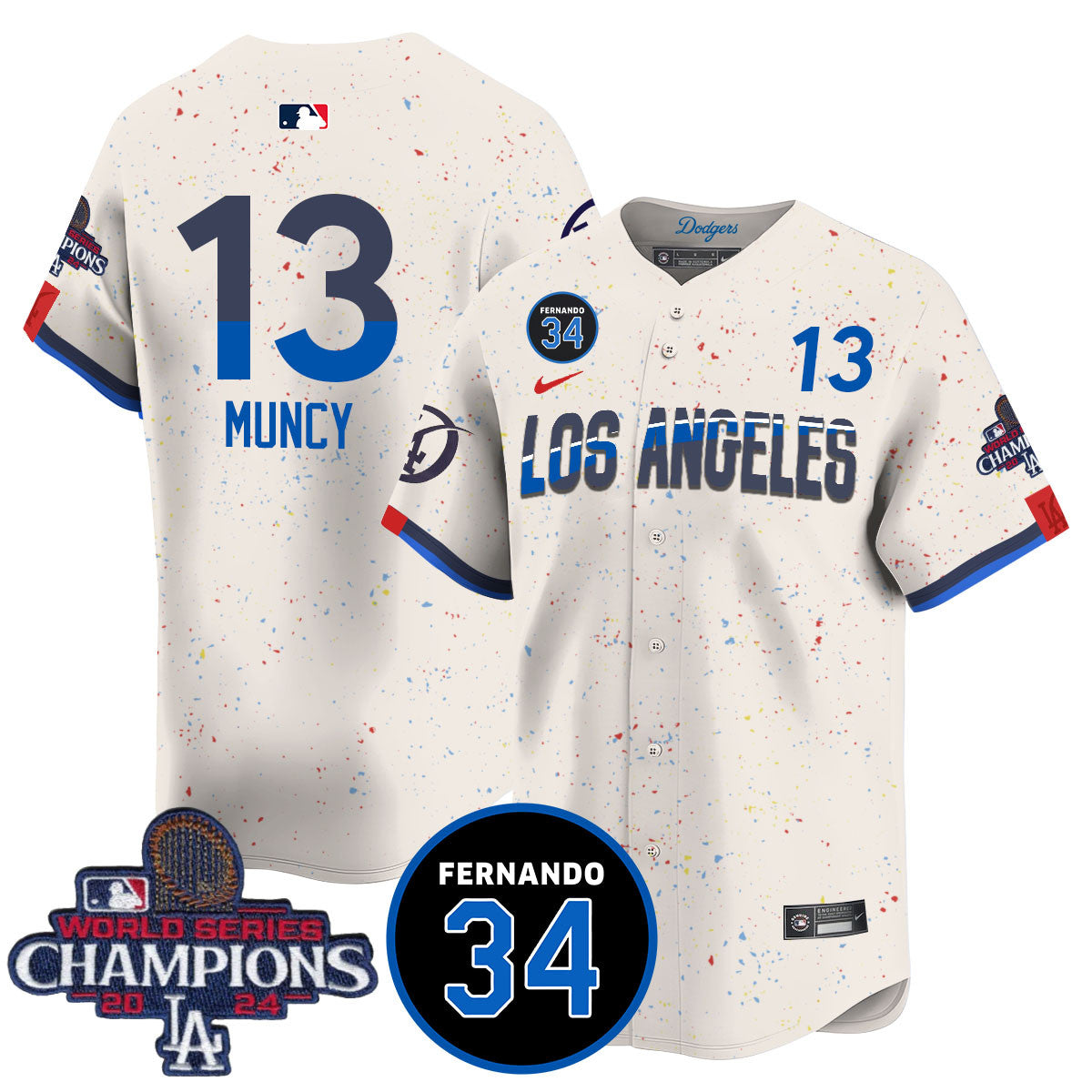 LA Dodgers - World Series Champions 2024/Fernando Valenzuela Memorial Jersey - All Stitched N1