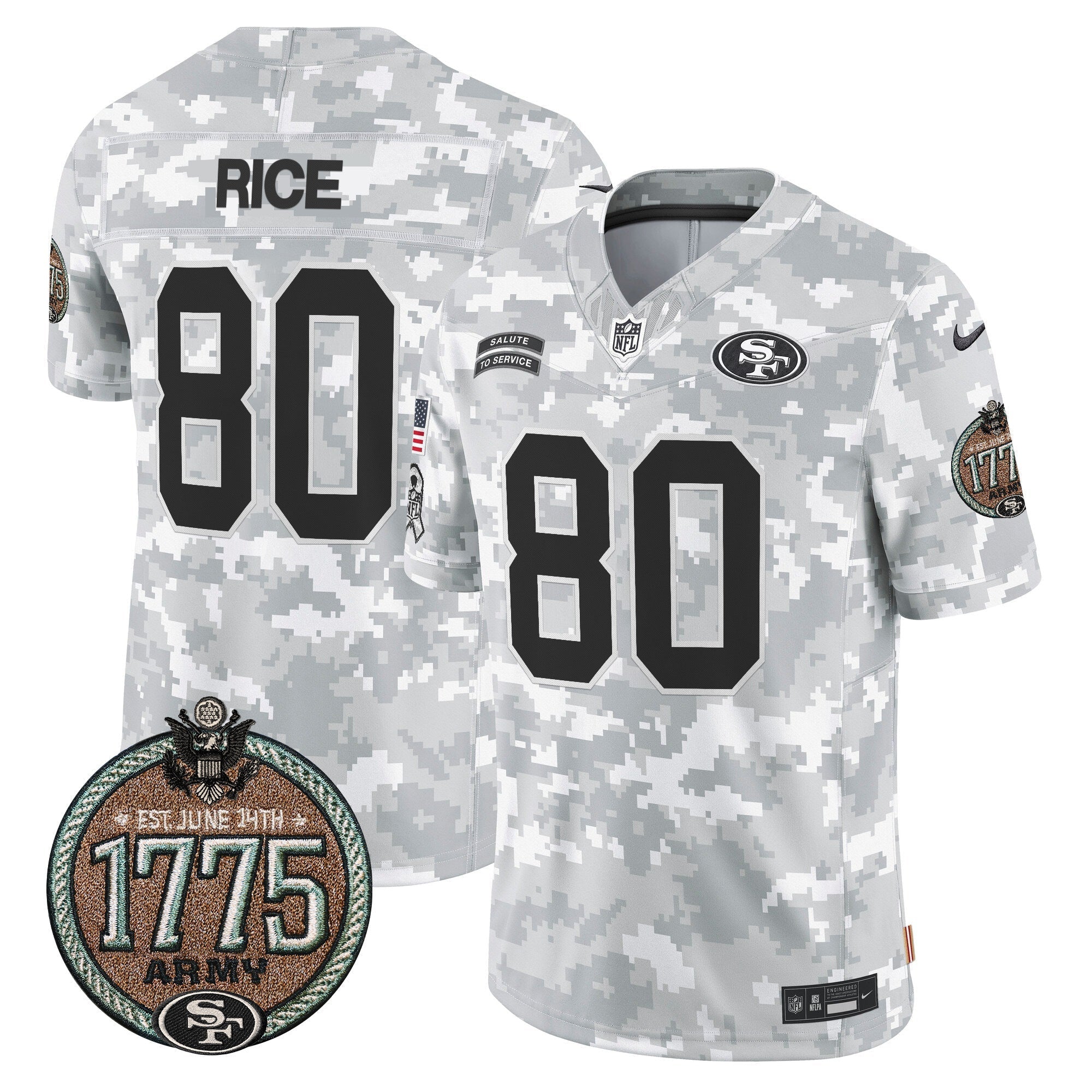 49ers 2024 Salute to Service Establishment Year Patch Vapor Limited Jersey - All Stitched