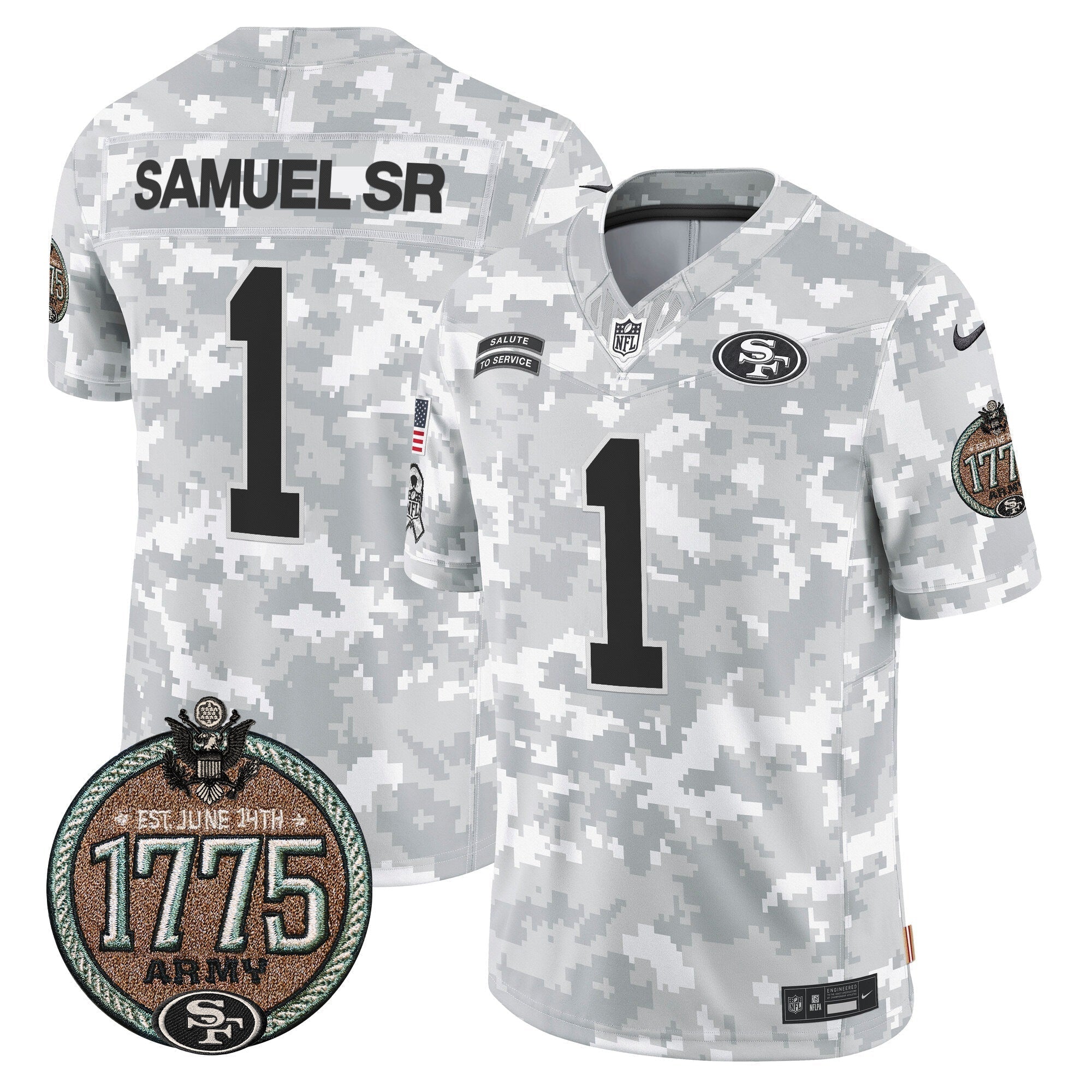 49ers 2024 Salute to Service Establishment Year Patch Vapor Limited Jersey - All Stitched
