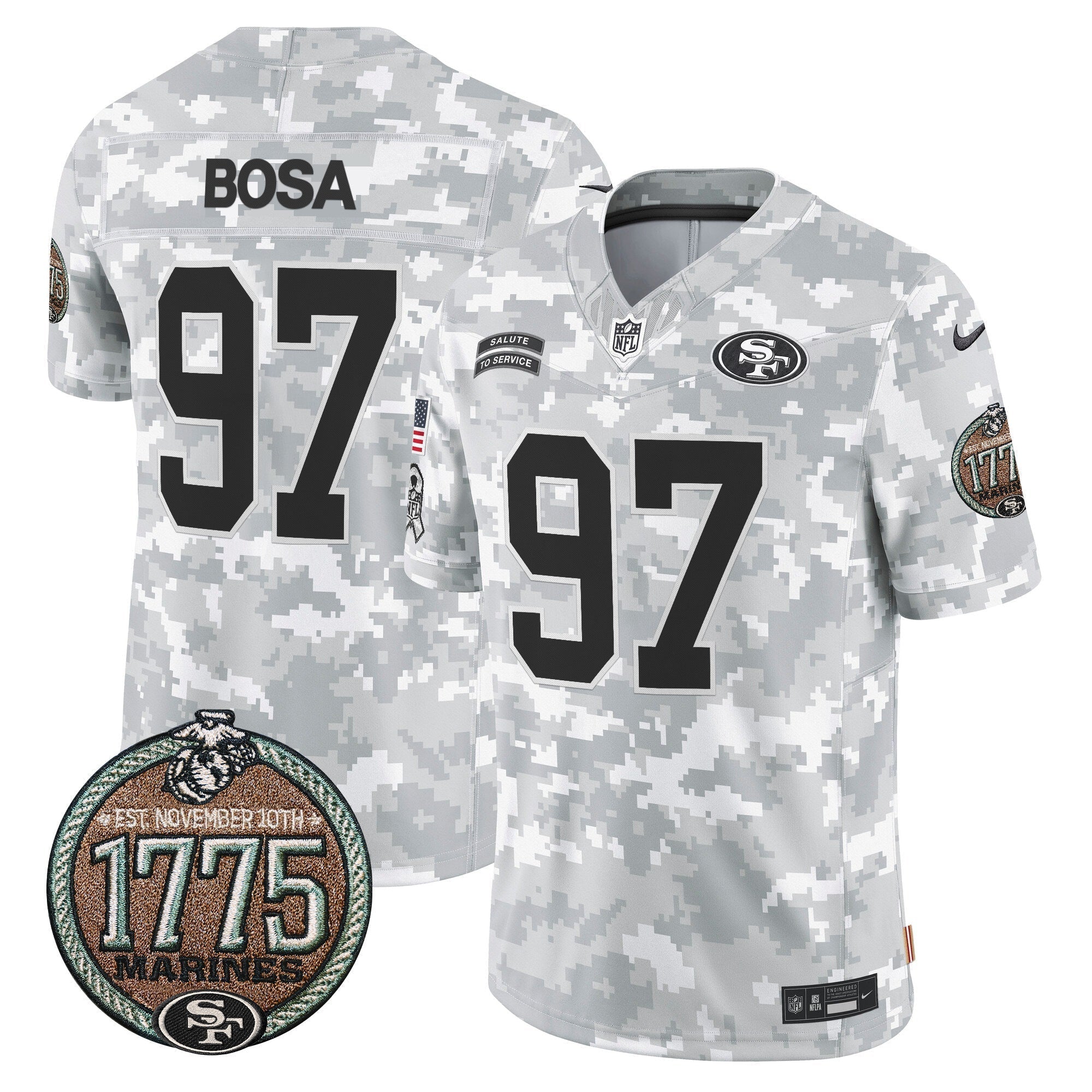 49ers 2024 Salute to Service Establishment Year Patch Vapor Limited Jersey - All Stitched