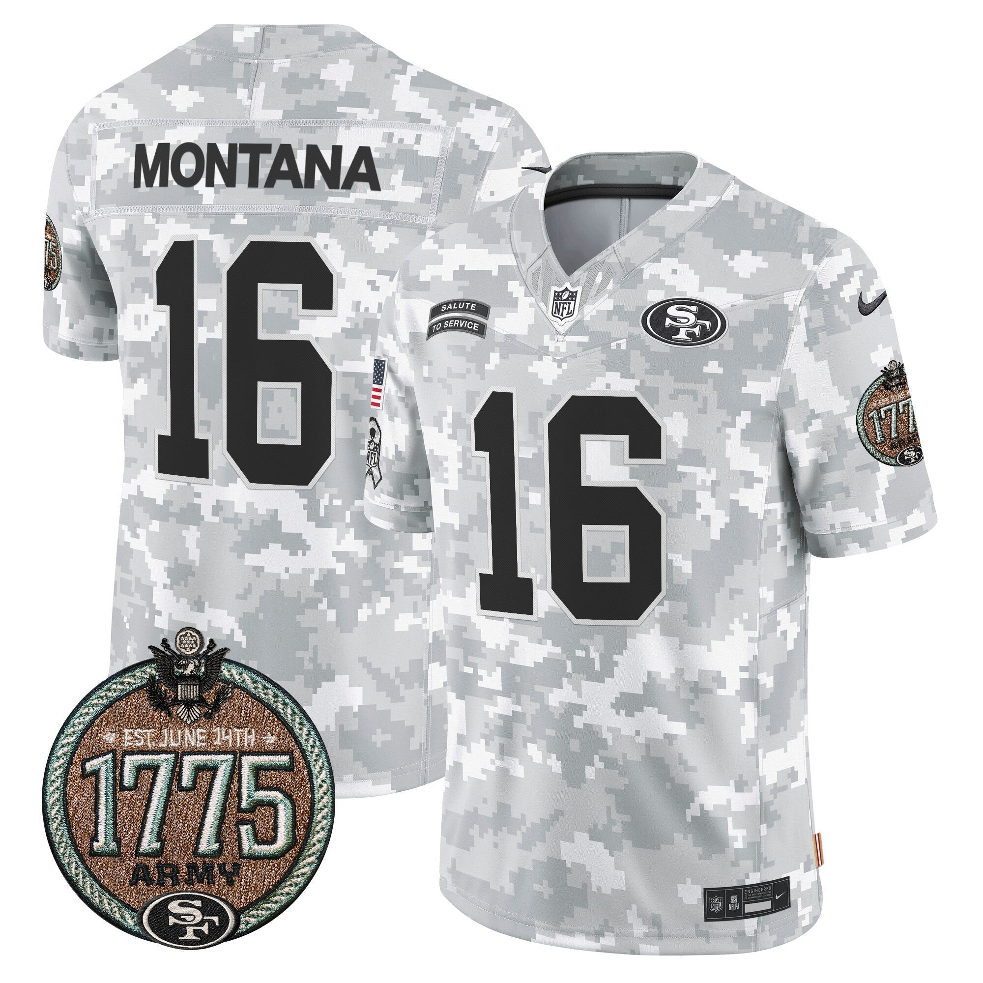 49ers 2024 Salute to Service Establishment Year Patch Vapor Limited Jersey - All Stitched