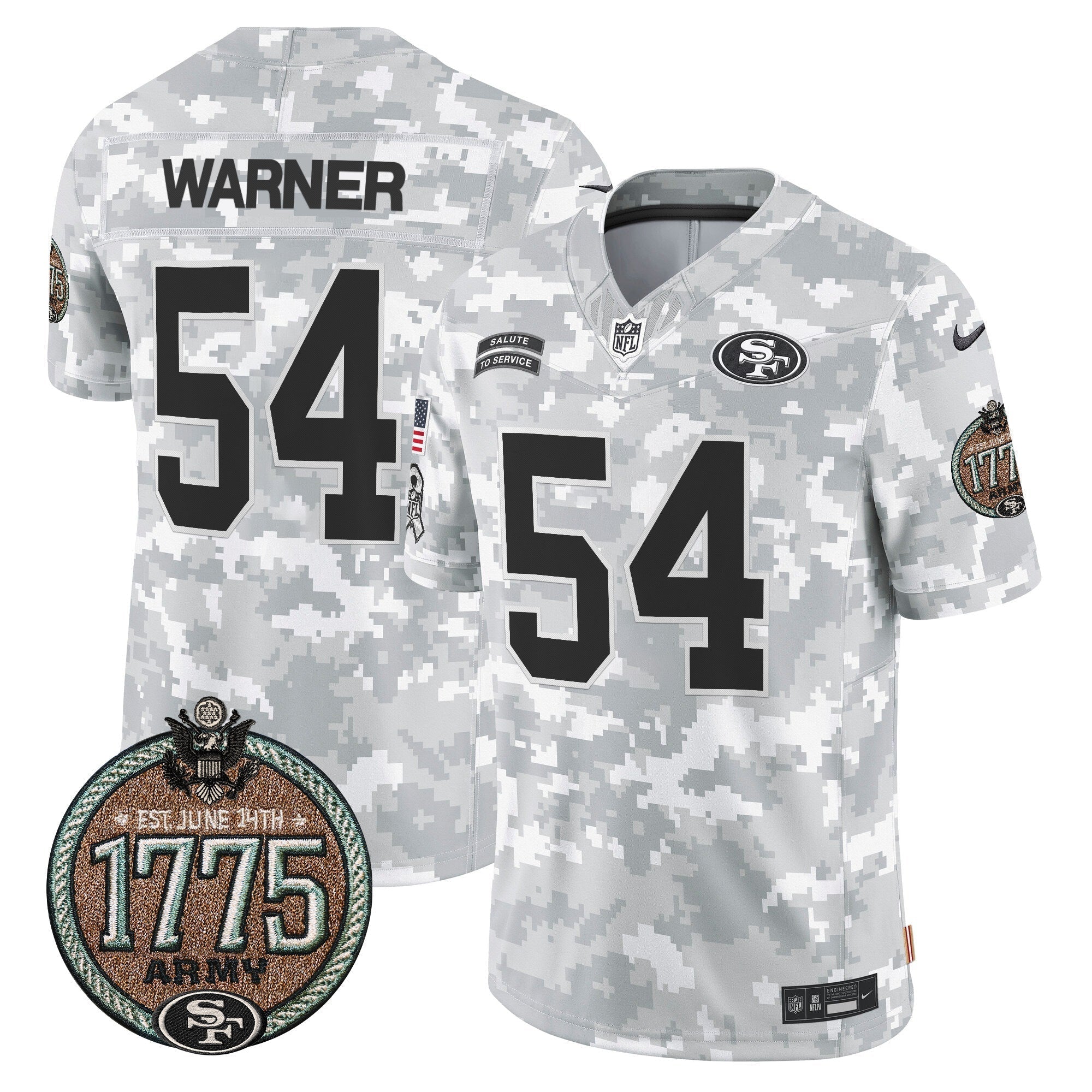 49ers 2024 Salute to Service Establishment Year Patch Vapor Limited Jersey - All Stitched