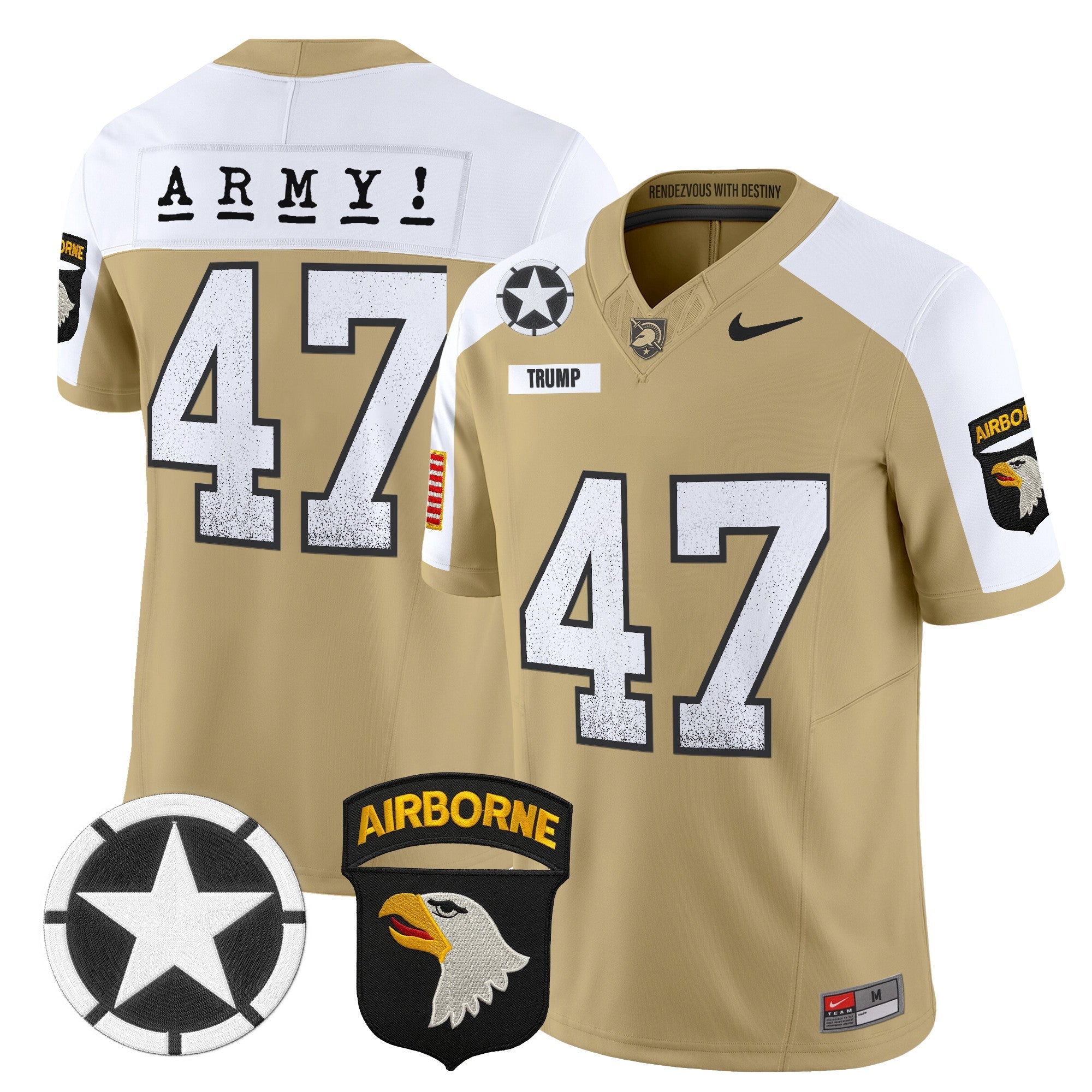 Army Black Knights 101st Airborne Division Patch 2024 Vapor Limited Jersey - All Stitched