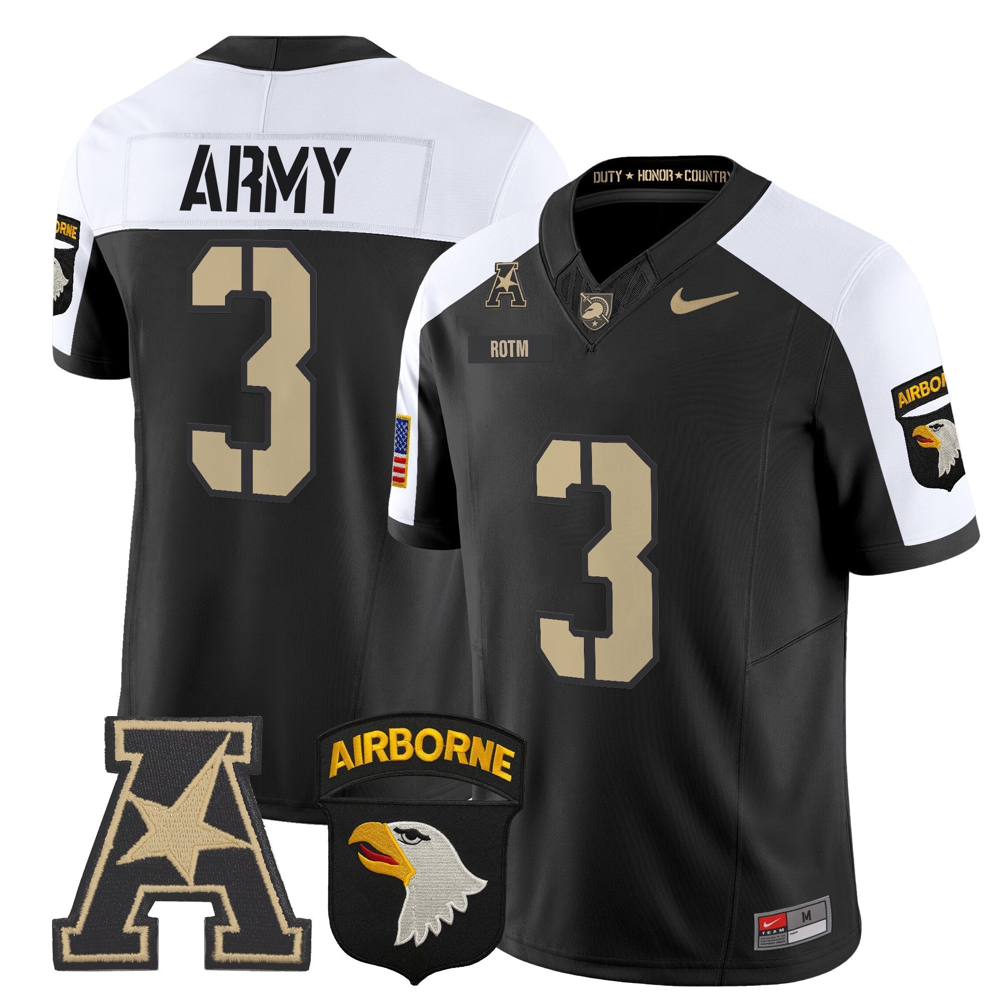 Army Black Knights 101st Airborne Division Patch 2024 Vapor Limited Jersey V2 - All Stitched