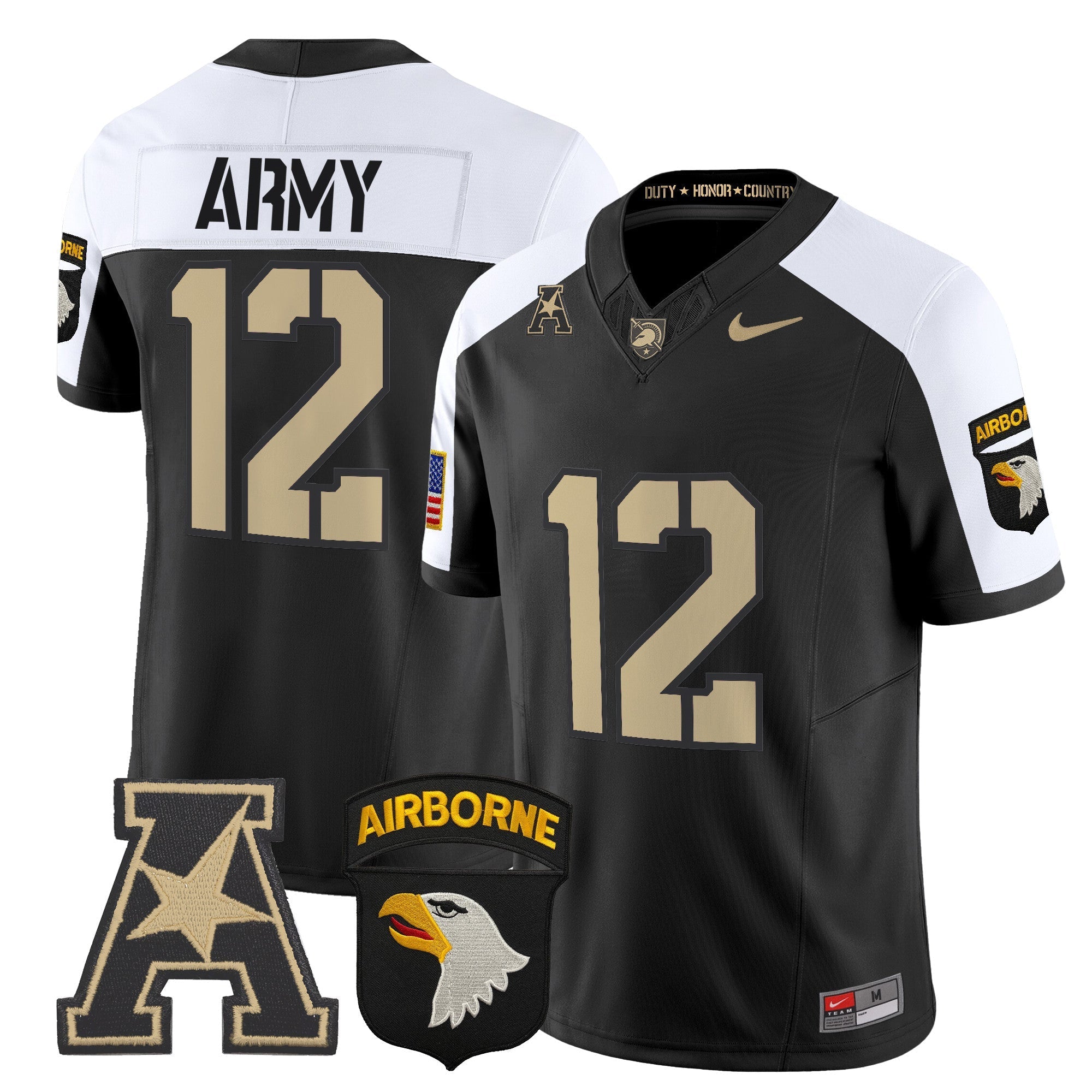 Army Black Knights 101st Airborne Division Patch 2024 Vapor Limited Jersey V2 - All Stitched