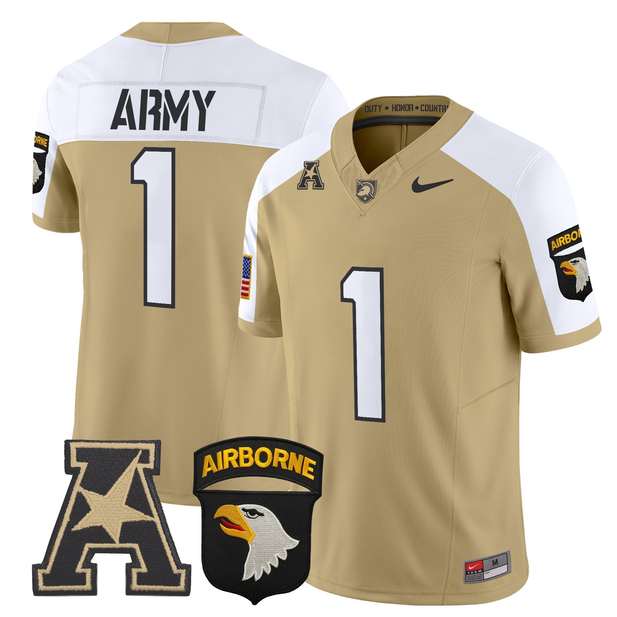 Army Black Knights 101st Airborne Division Patch 2024 Vapor Limited Jersey V2 - All Stitched