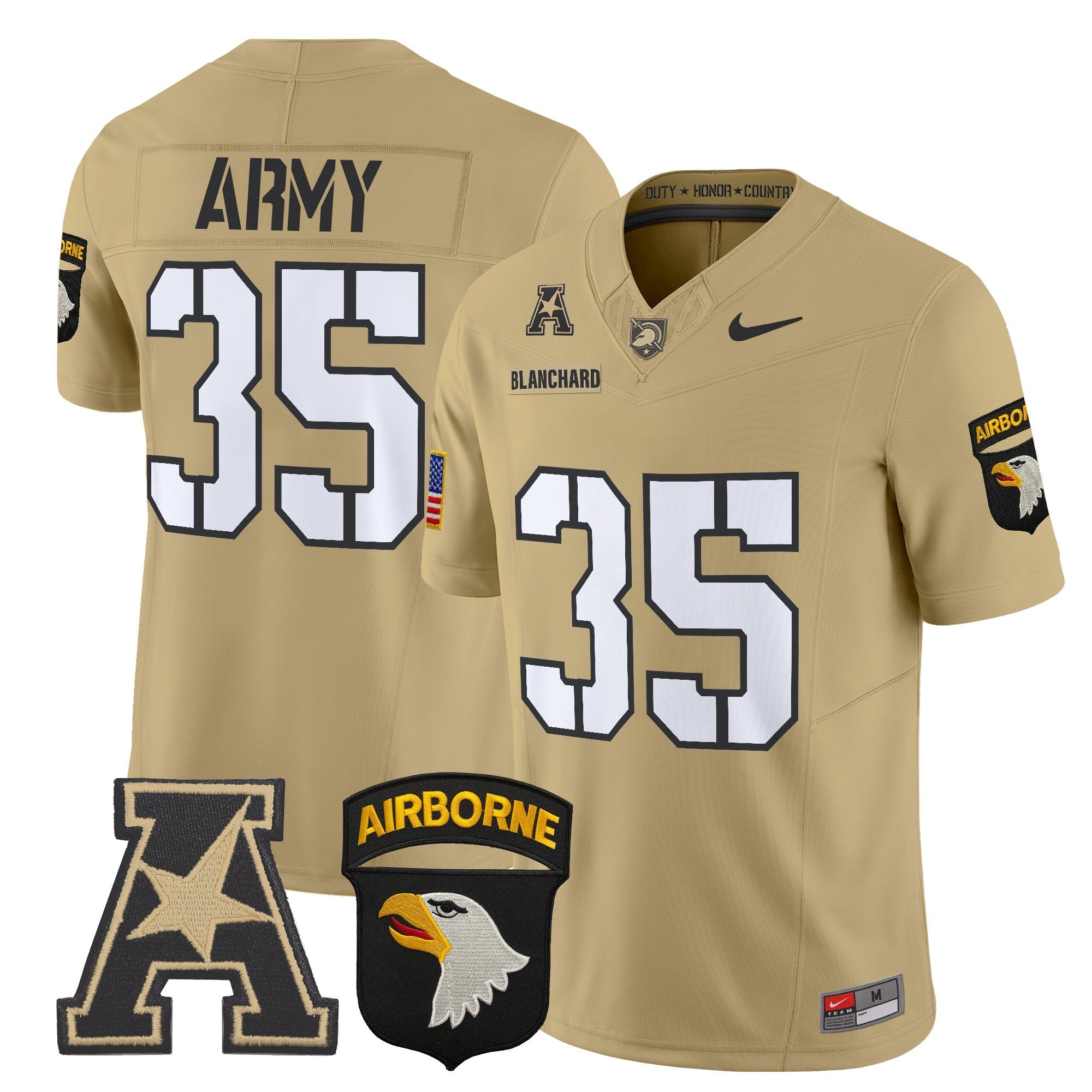 Army Black Knights 101st Airborne Division Patch 2024 Vapor Limited Jersey V2 - All Stitched