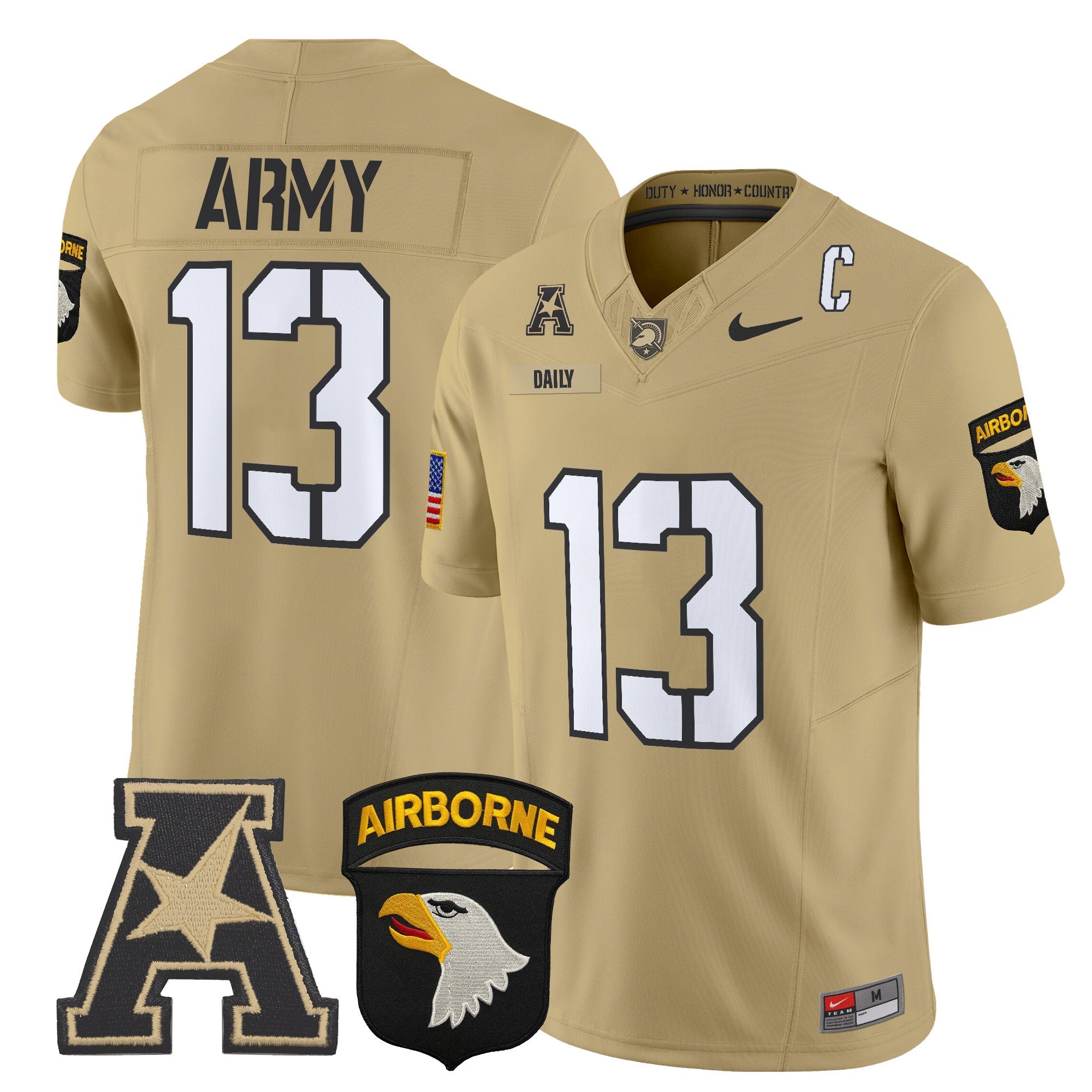 Army Black Knights 101st Airborne Division Patch 2024 Vapor Limited Jersey V2 - All Stitched
