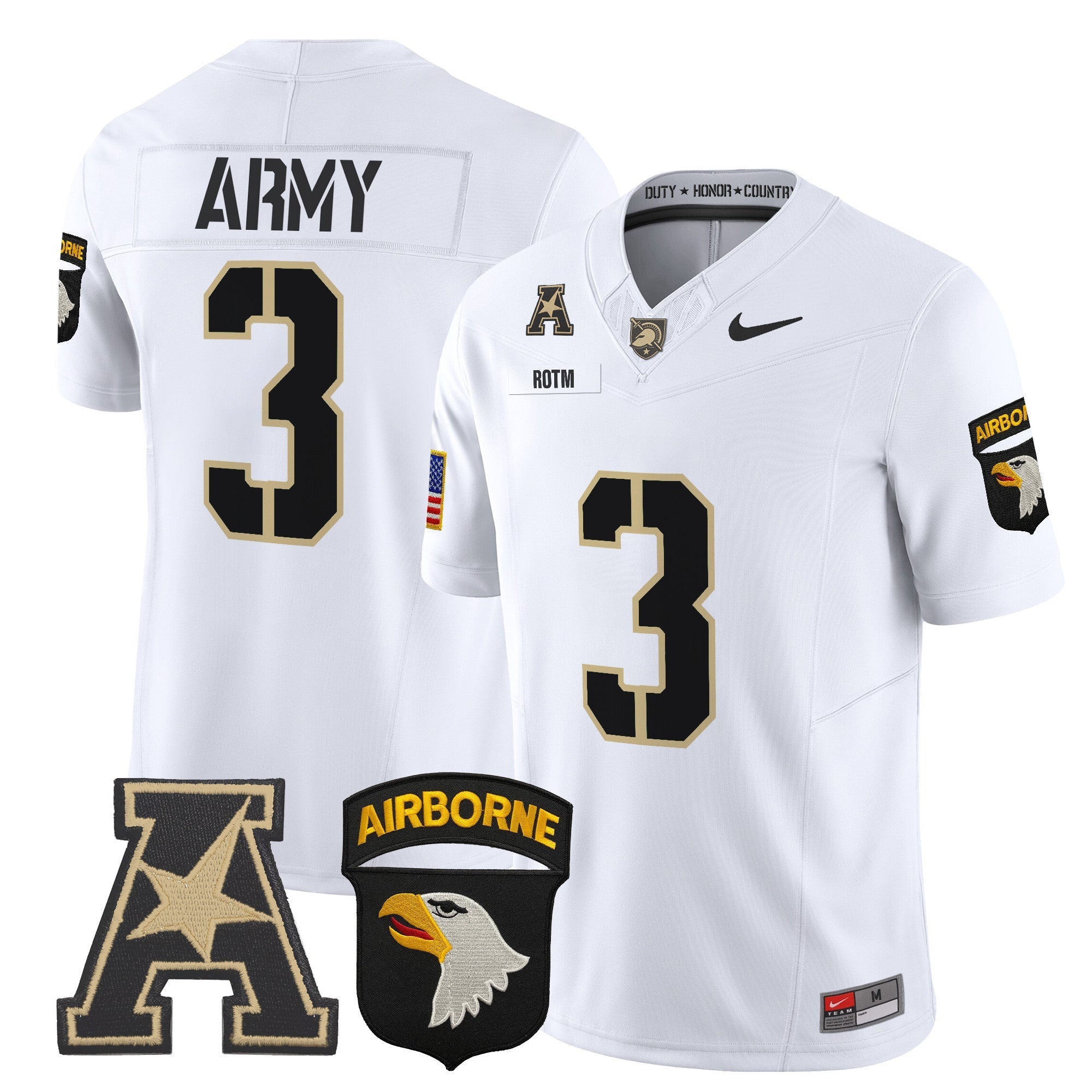 Army Black Knights 101st Airborne Division Patch 2024 Vapor Limited Jersey V2 - All Stitched