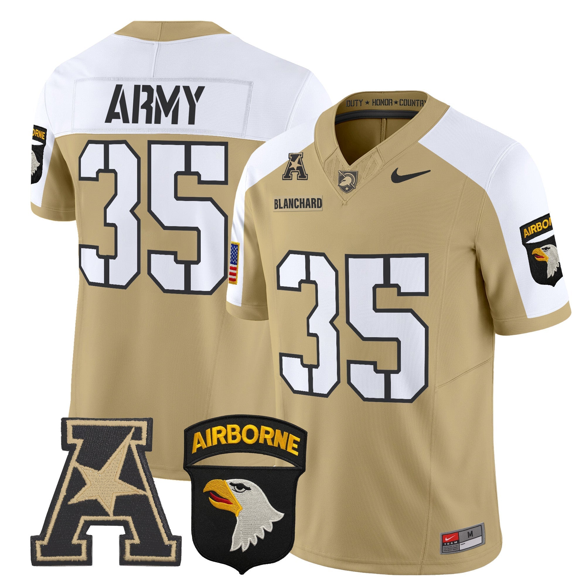 Army Black Knights 101st Airborne Division Patch 2024 Vapor Limited Jersey V2 - All Stitched