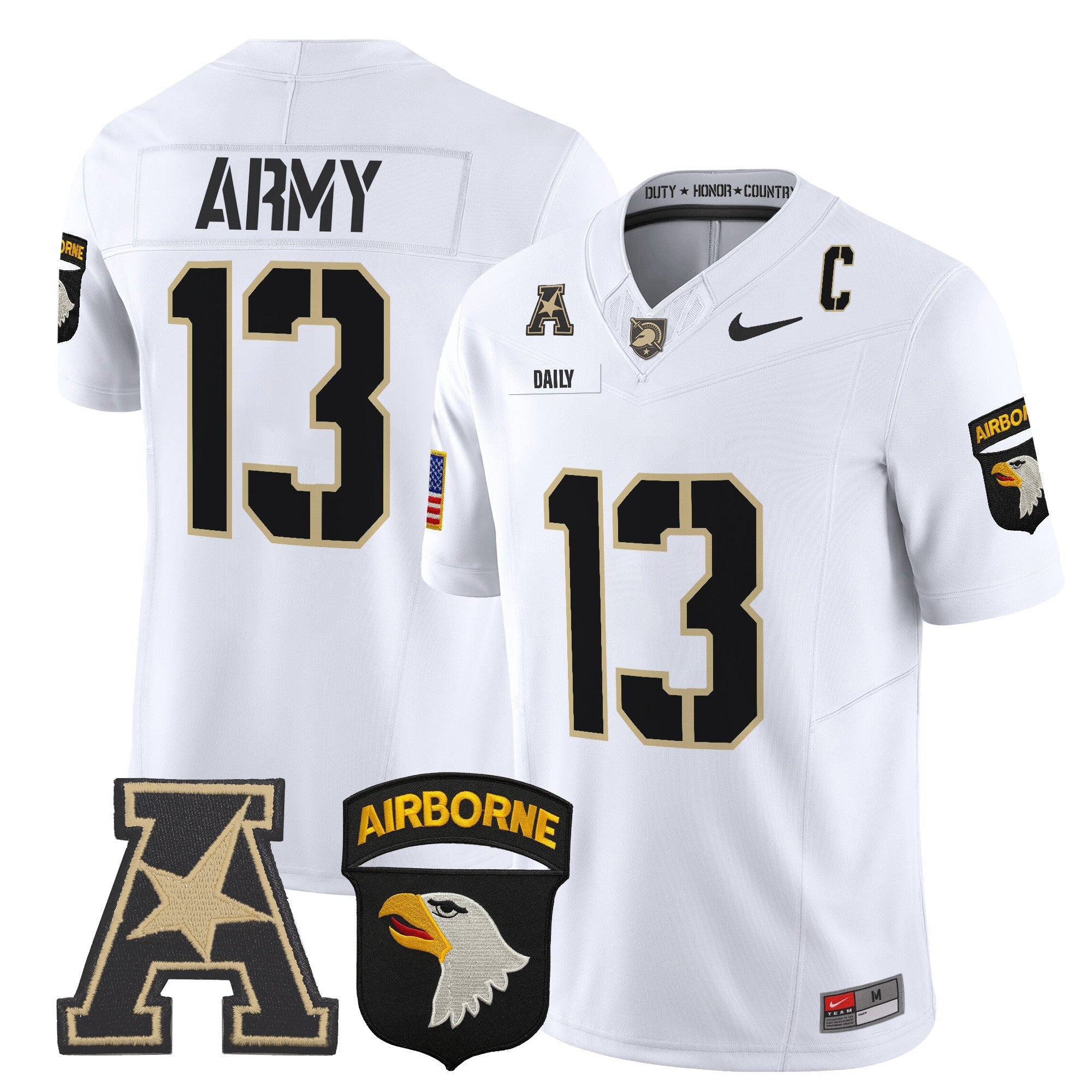 Army Black Knights 101st Airborne Division Patch 2024 Vapor Limited Jersey V2 - All Stitched