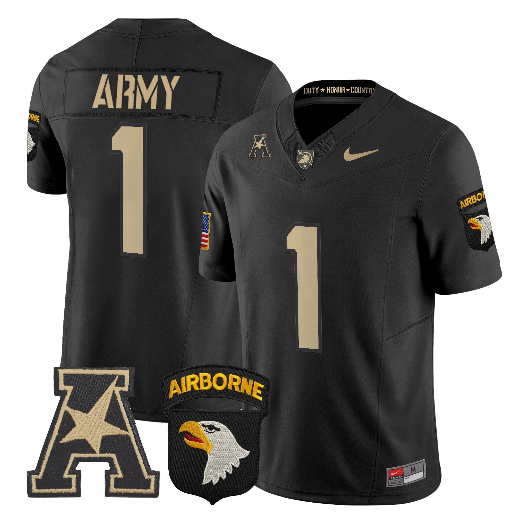 Army Black Knights 101st Airborne Division Patch 2024 Vapor Limited Jersey V2 - All Stitched
