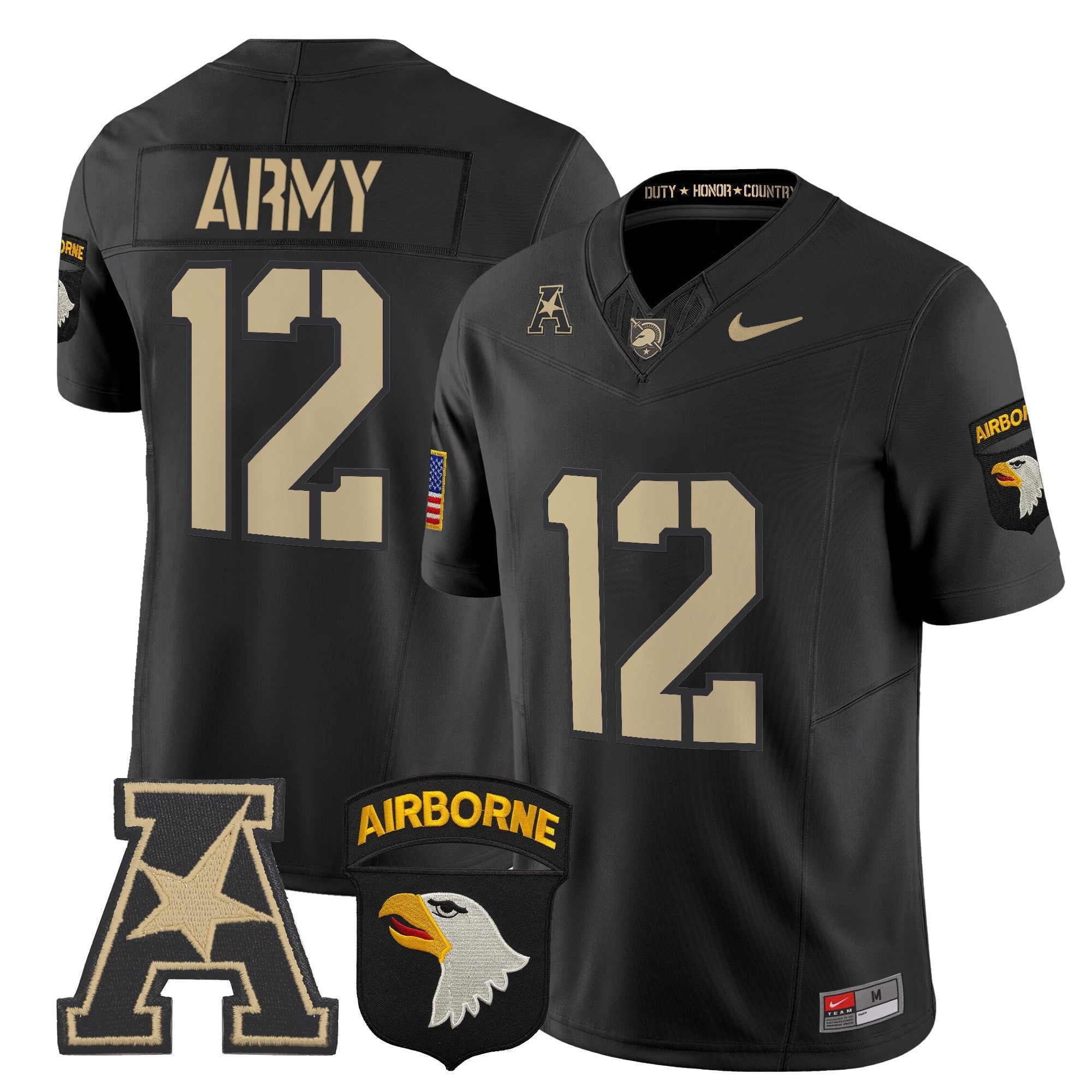 Army Black Knights 101st Airborne Division Patch 2024 Vapor Limited Jersey V2 - All Stitched