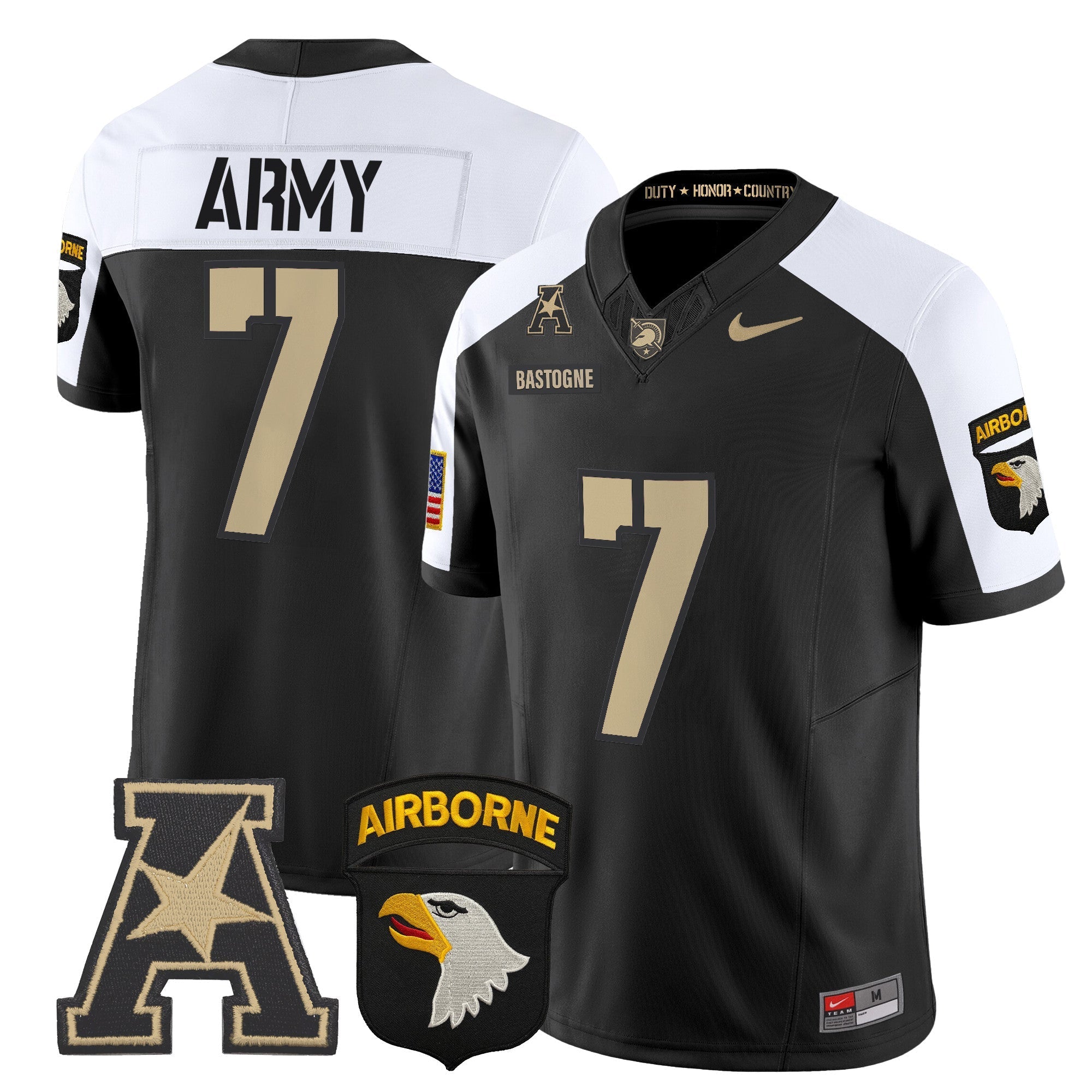 Army Black Knights 101st Airborne Division Patch 2024 Vapor Limited Jersey V2 - All Stitched