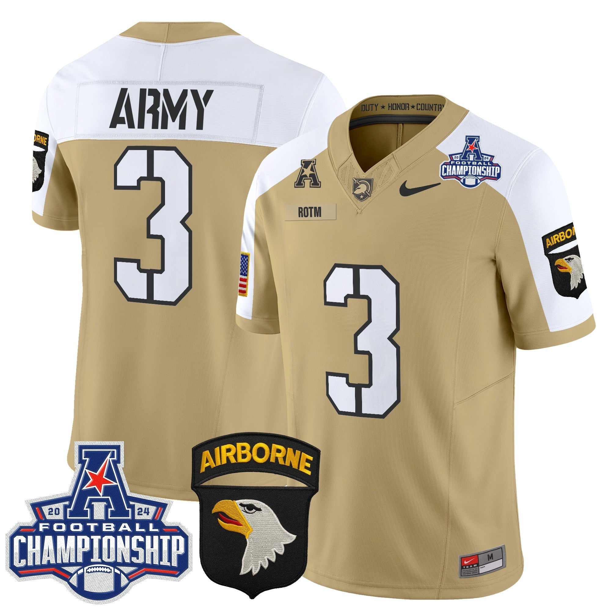 Army Black Knights 2024 AAC Championship Patch Vapor Limited Jersey V2 - All Stitched