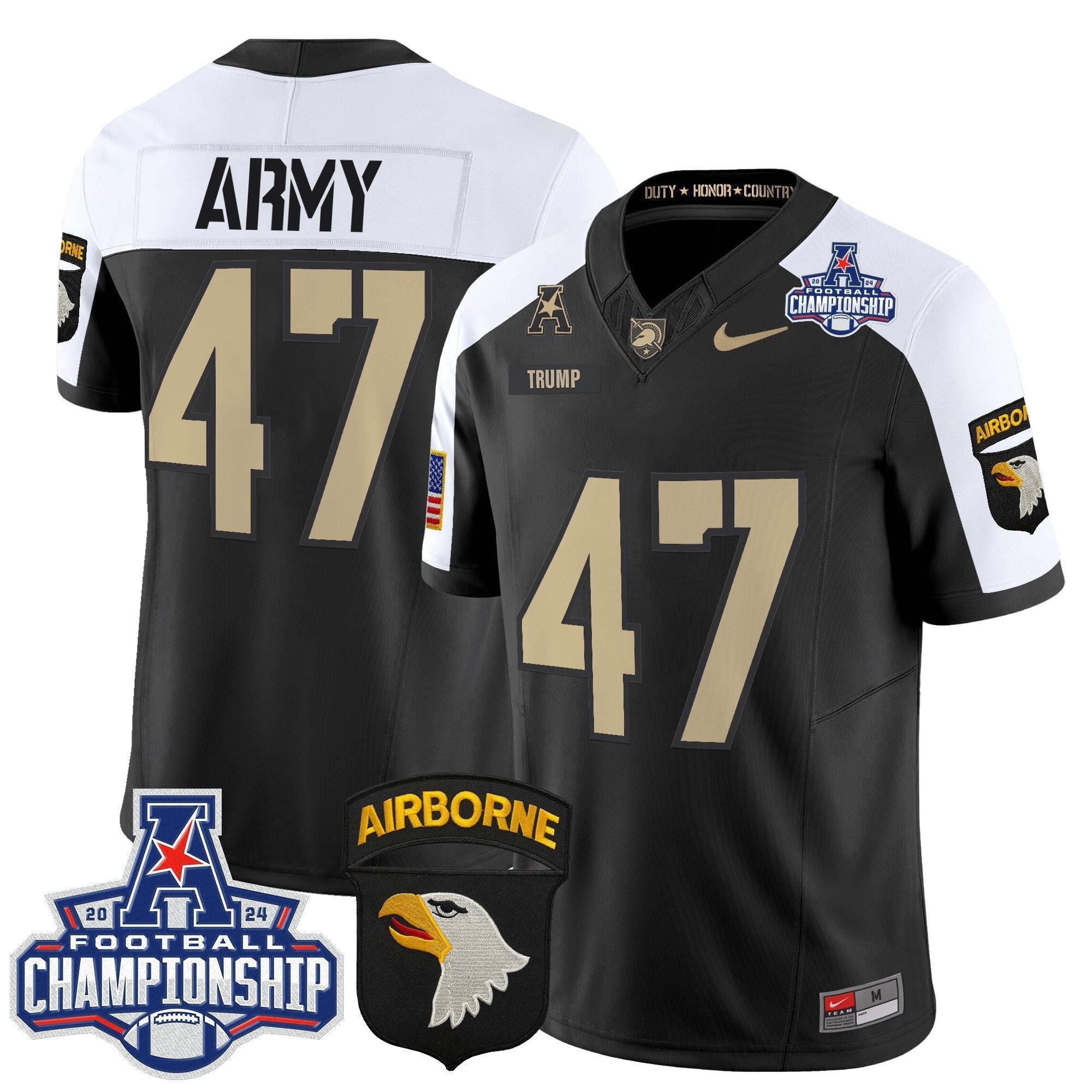 Army Black Knights 2024 AAC Championship Patch Vapor Limited Jersey V2 - All Stitched