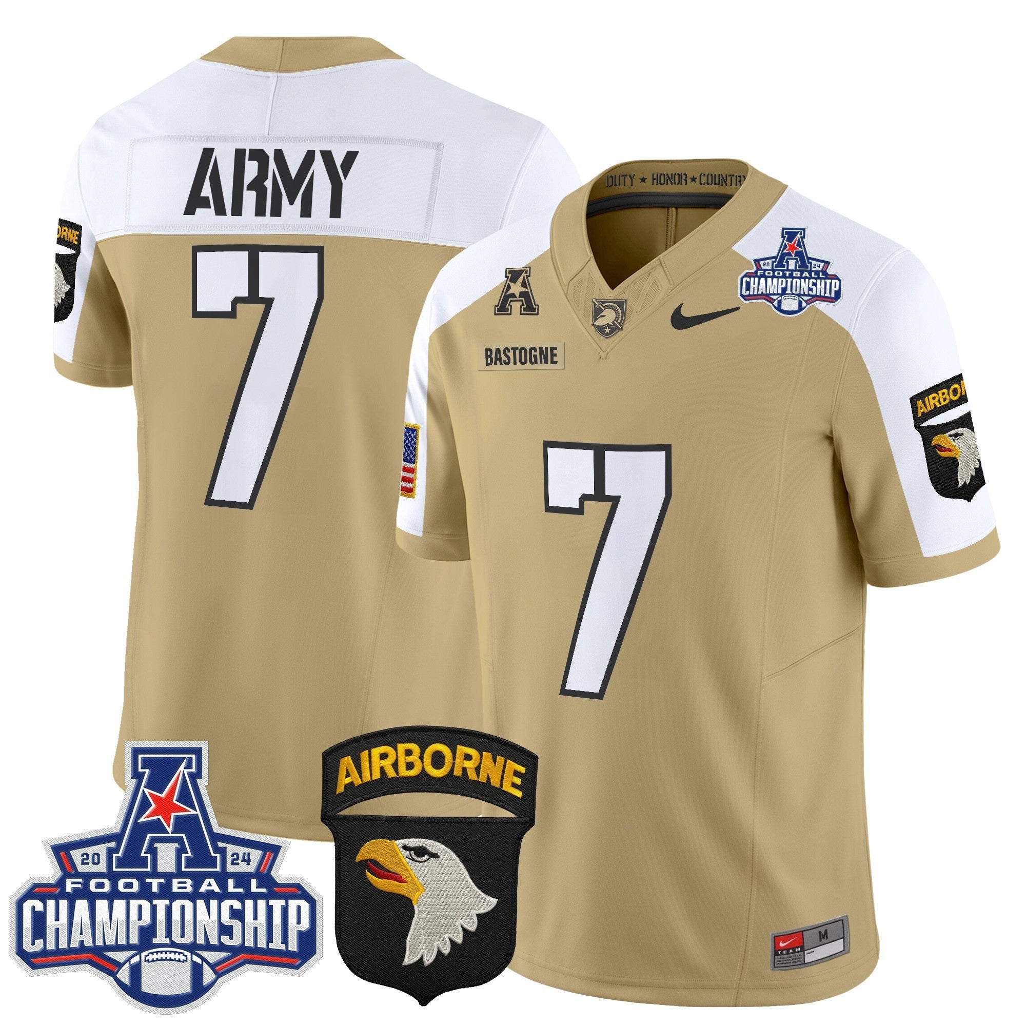Army Black Knights 2024 AAC Championship Patch Vapor Limited Jersey V2 - All Stitched