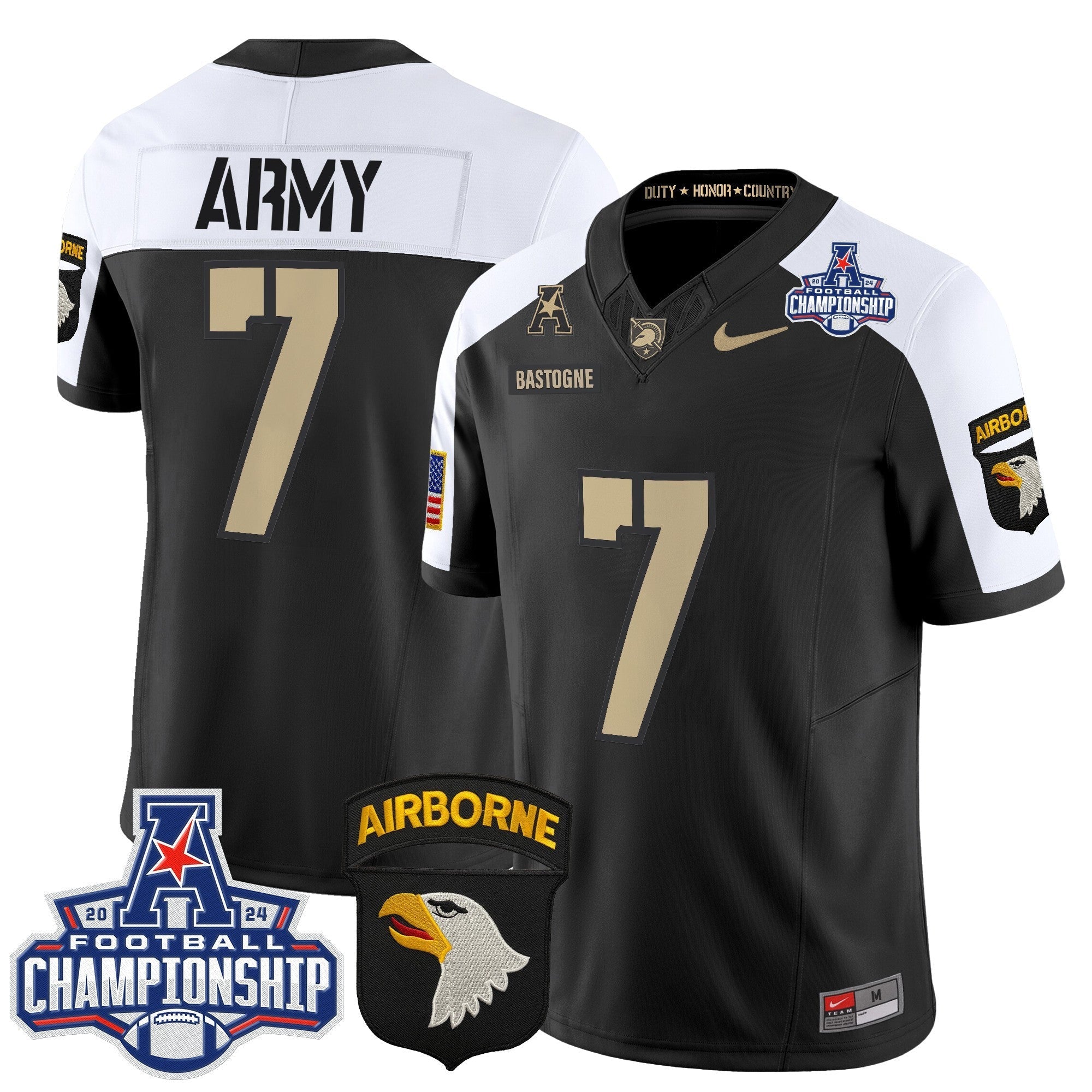 Army Black Knights 2024 AAC Championship Patch Vapor Limited Jersey V2 - All Stitched