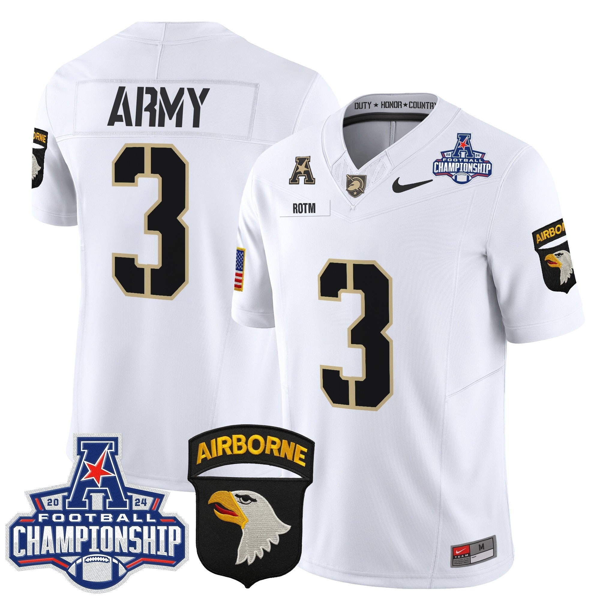 Army Black Knights 2024 AAC Championship Patch Vapor Limited Jersey V2 - All Stitched