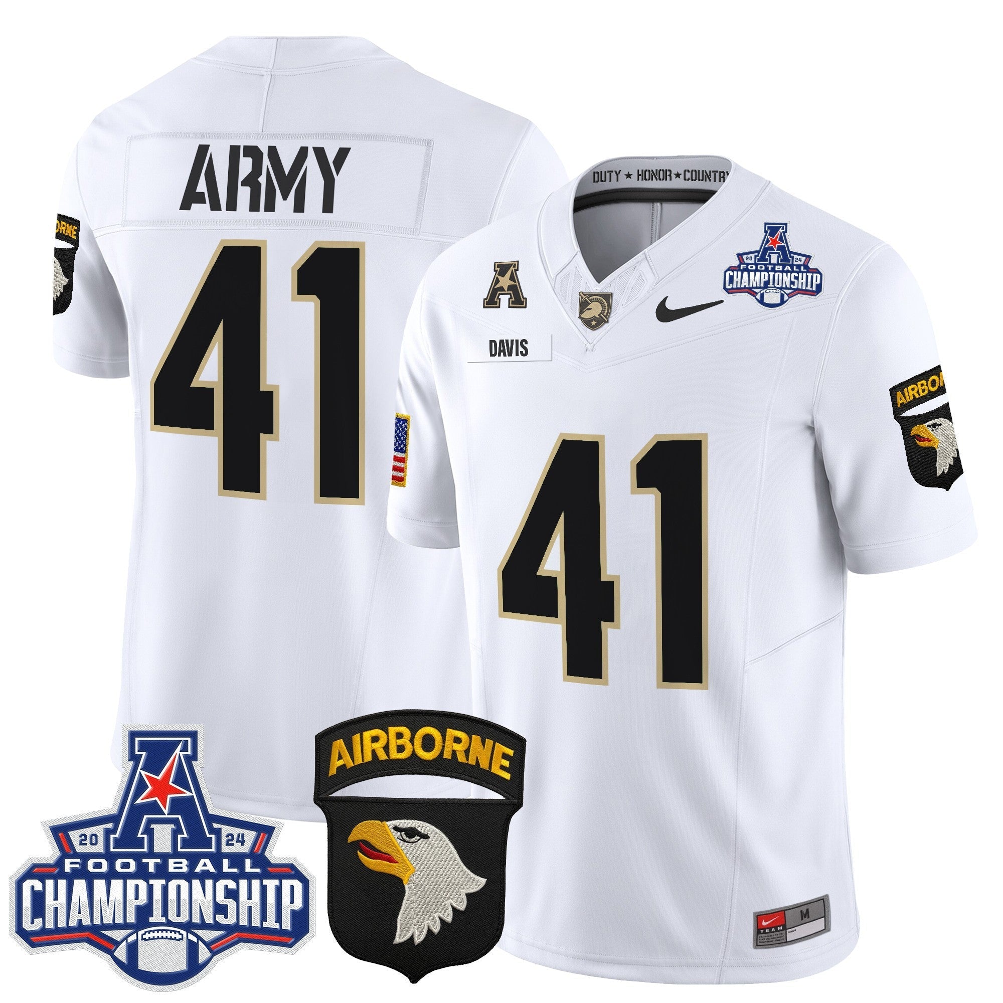 Army Black Knights 2024 AAC Championship Patch Vapor Limited Jersey V2 - All Stitched