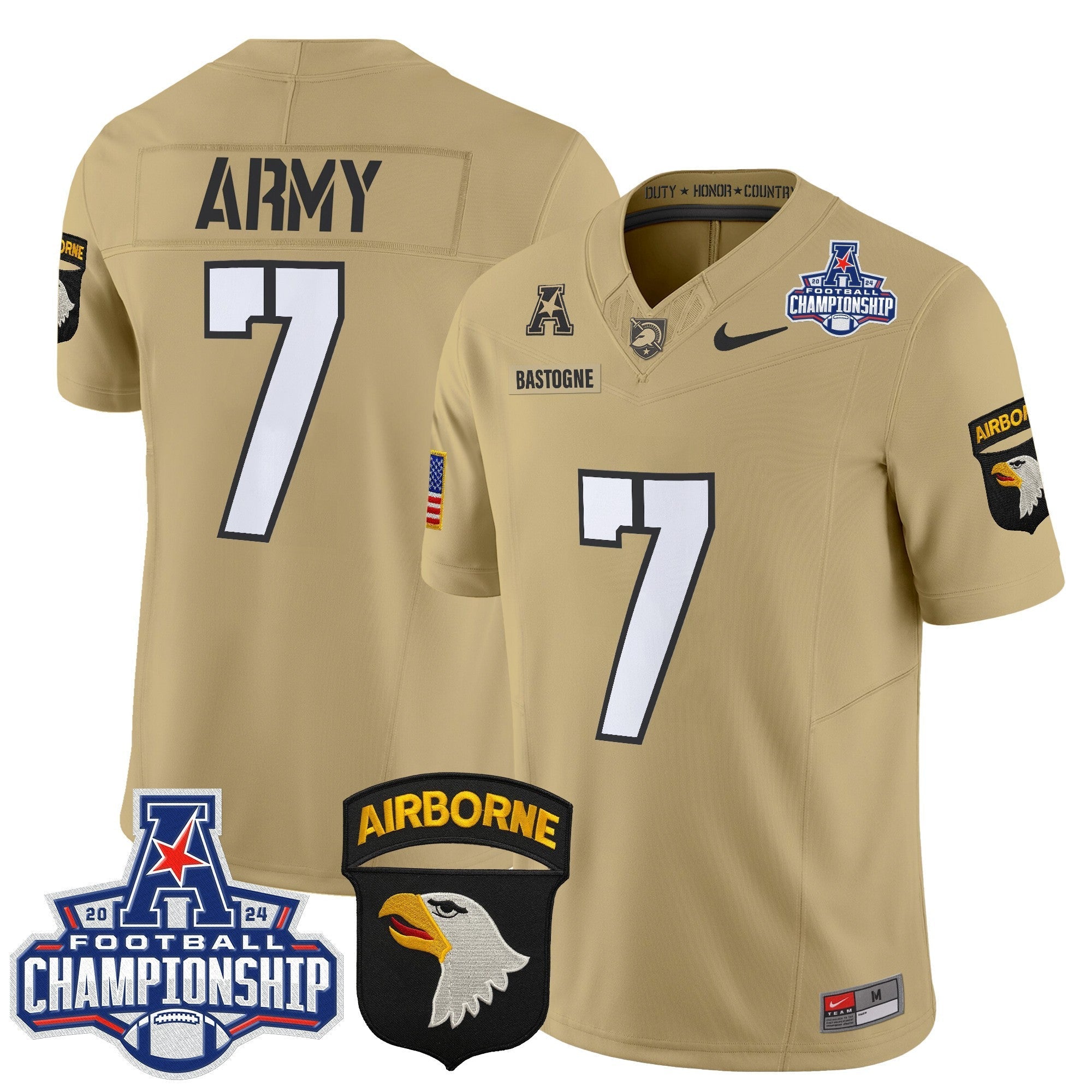 Army Black Knights 2024 AAC Championship Patch Vapor Limited Jersey V2 - All Stitched