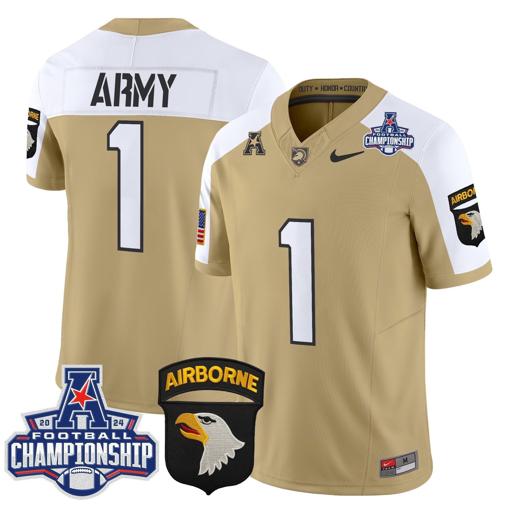 Army Black Knights 2024 AAC Championship Patch Vapor Limited Jersey V2 - All Stitched