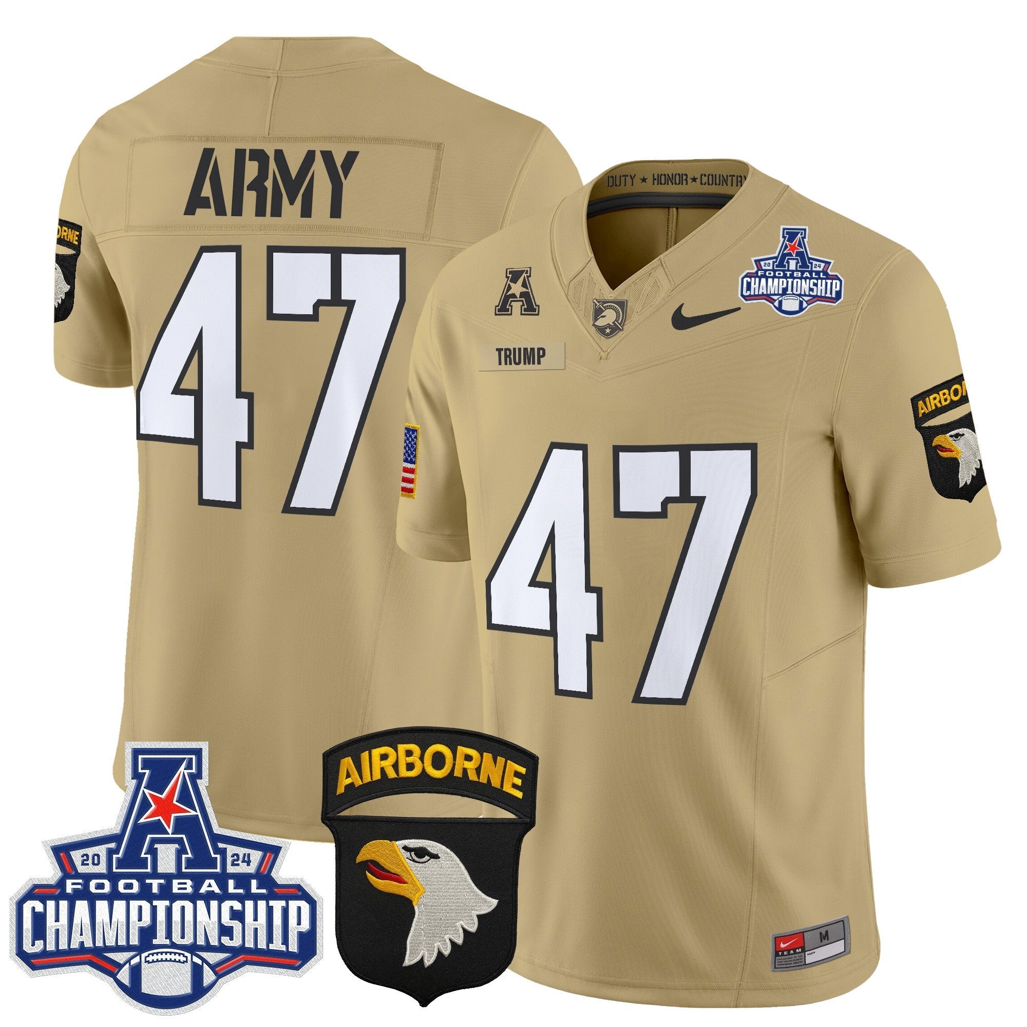Army Black Knights 2024 AAC Championship Patch Vapor Limited Jersey V2 - All Stitched