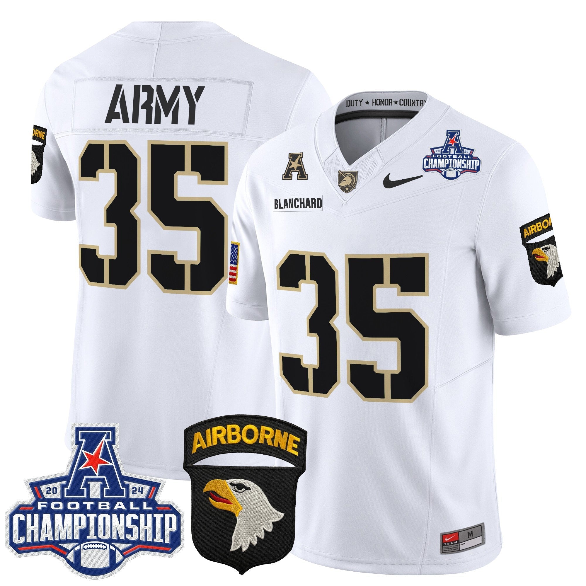 Army Black Knights 2024 AAC Championship Patch Vapor Limited Jersey V2 - All Stitched