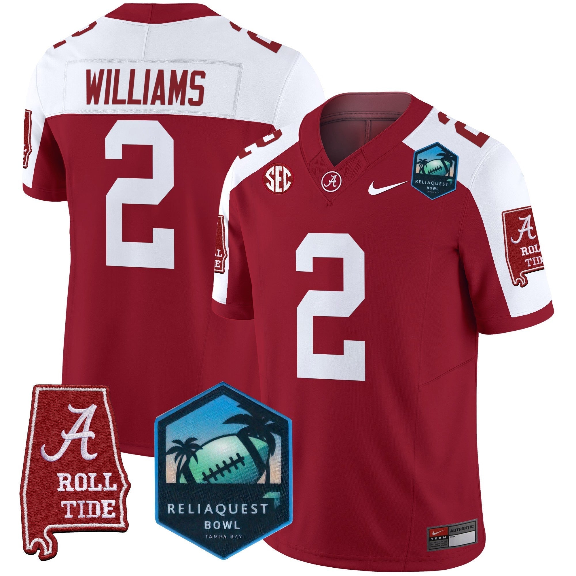 BAMA 2025 ReliaQuest Bowl Patch Vapor Limited Jersey - All Stitched