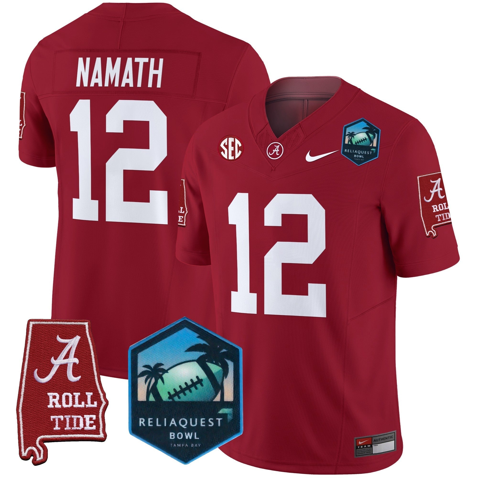 BAMA 2025 ReliaQuest Bowl Patch Vapor Limited Jersey - All Stitched