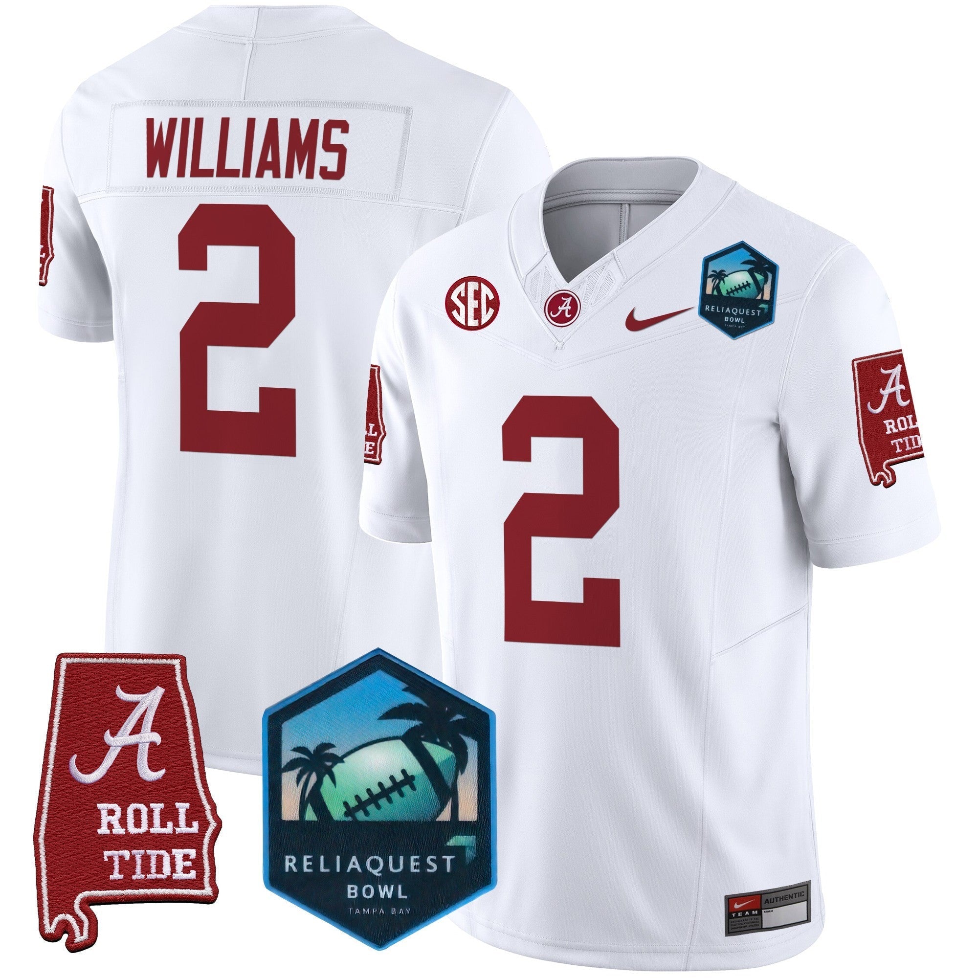 BAMA 2025 ReliaQuest Bowl Patch Vapor Limited Jersey - All Stitched