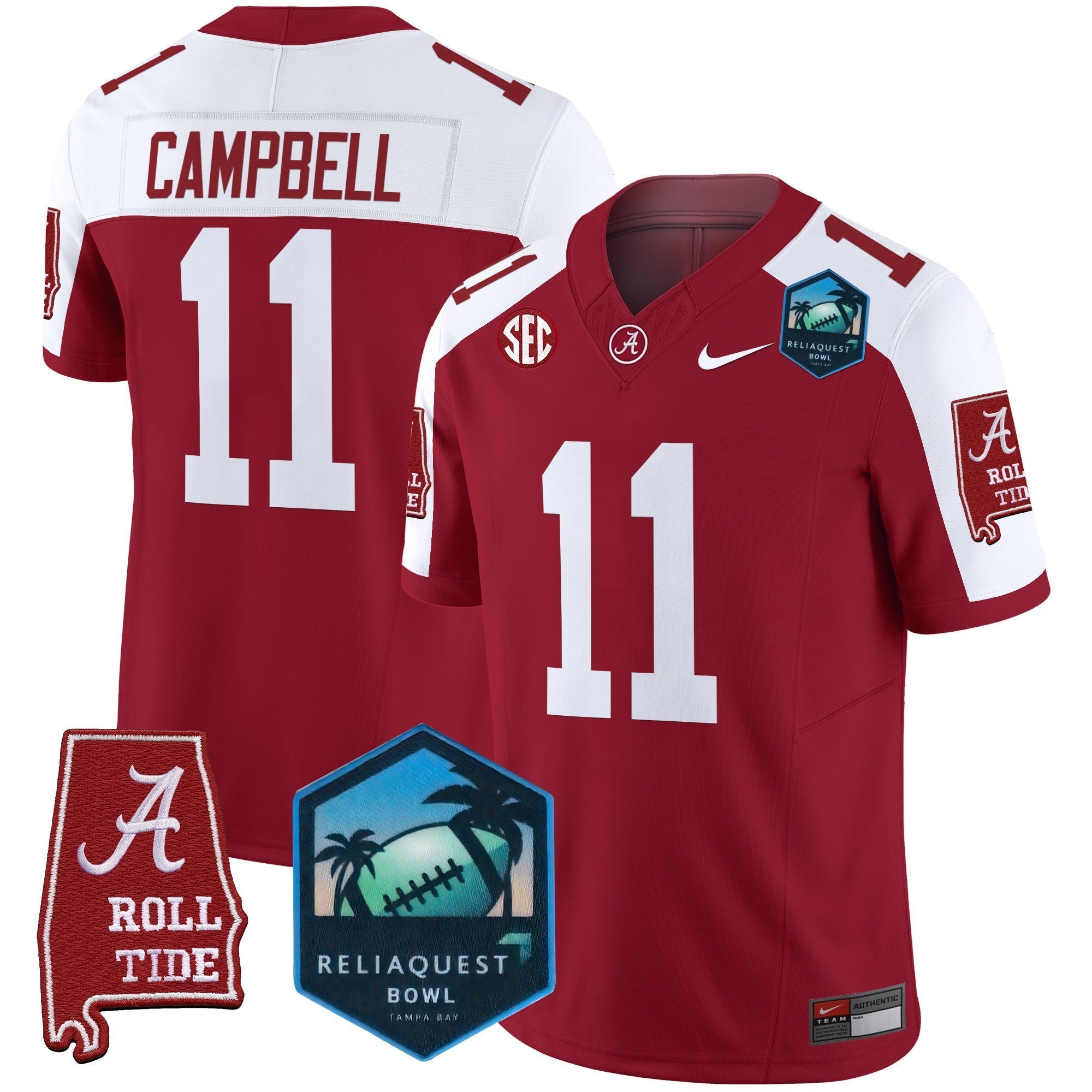 BAMA 2025 ReliaQuest Bowl Patch Vapor Limited Jersey - All Stitched