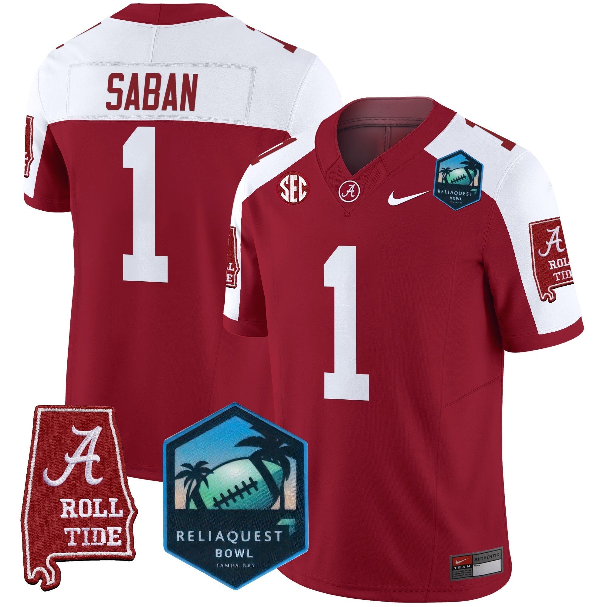 BAMA 2025 ReliaQuest Bowl Patch Vapor Limited Jersey - All Stitched
