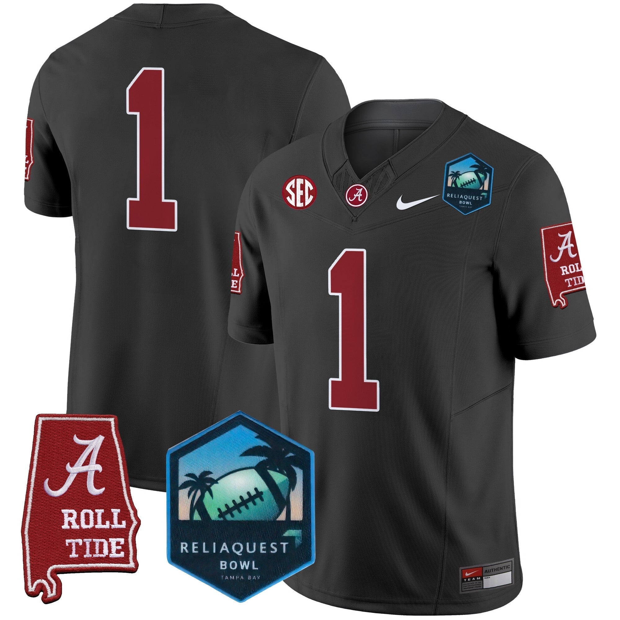 BAMA 2025 ReliaQuest Bowl Patch Vapor Limited Jersey - All Stitched