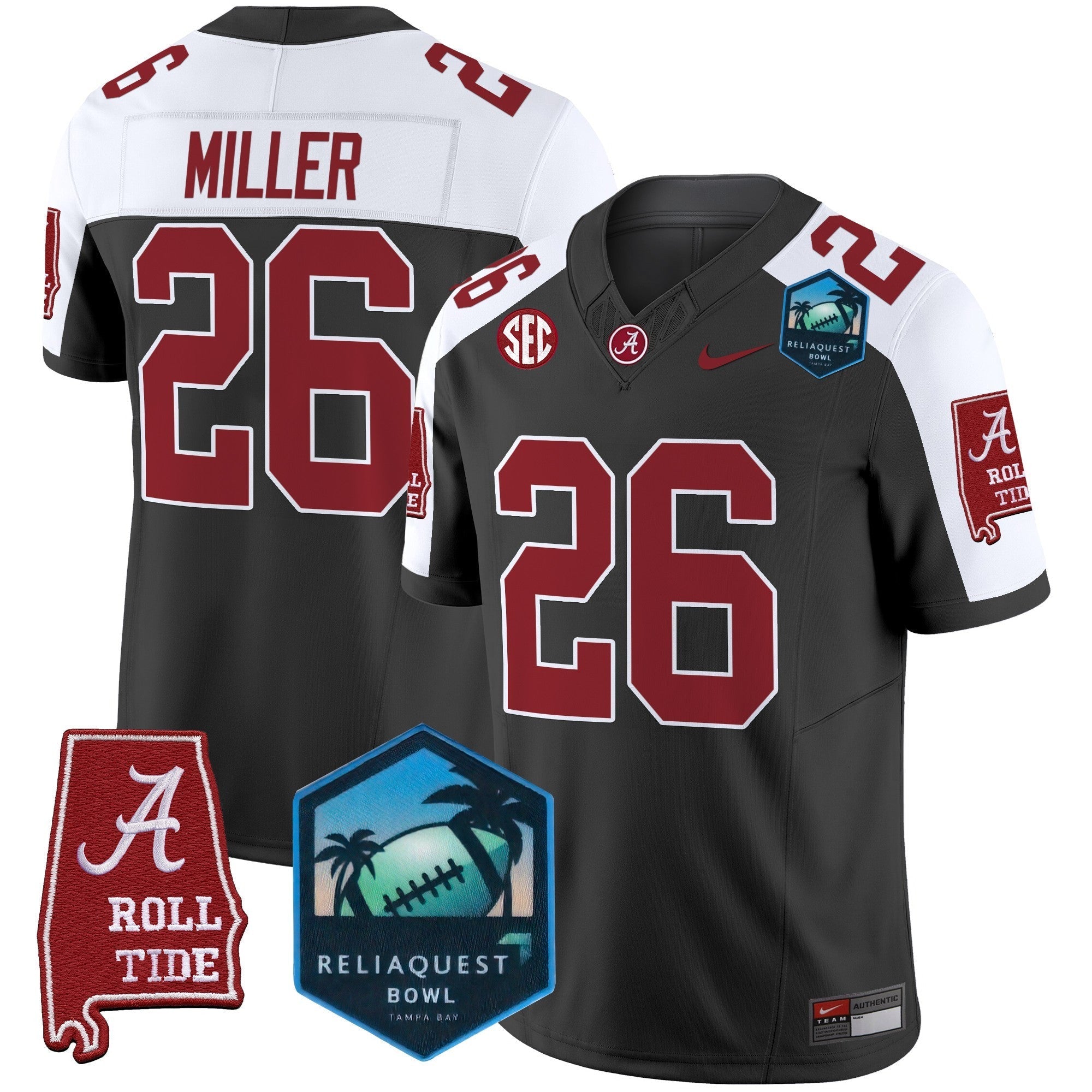 BAMA 2025 ReliaQuest Bowl Patch Vapor Limited Jersey - All Stitched
