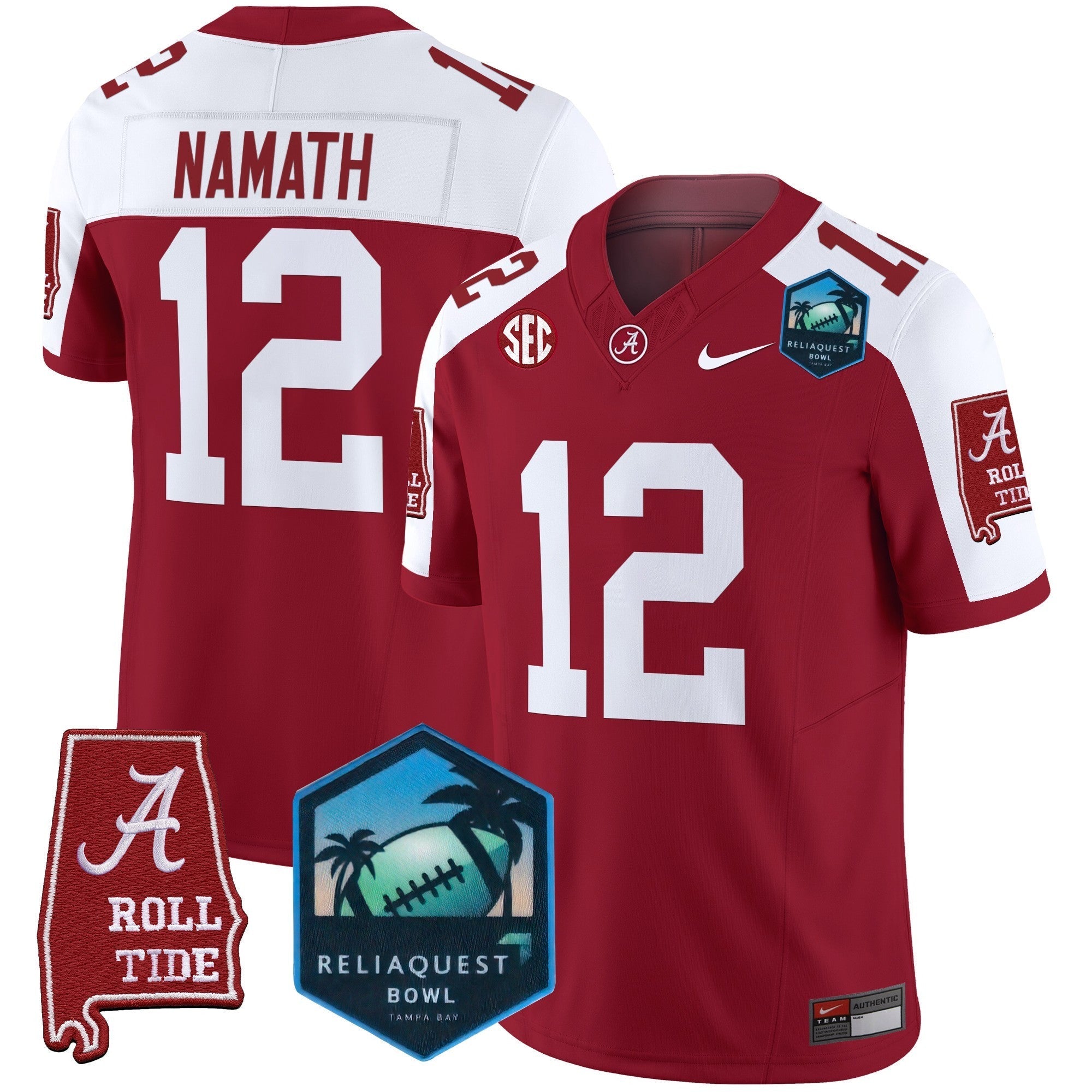 BAMA 2025 ReliaQuest Bowl Patch Vapor Limited Jersey - All Stitched
